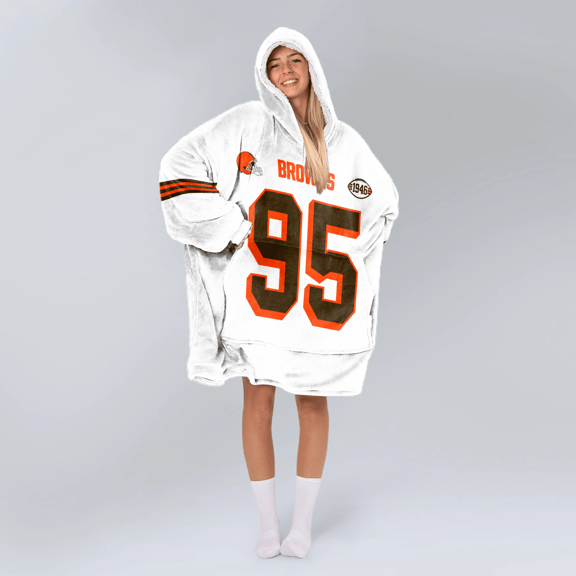 Adult M.G 95 Captain Cleveland Football Unisex Blanket Hoodie