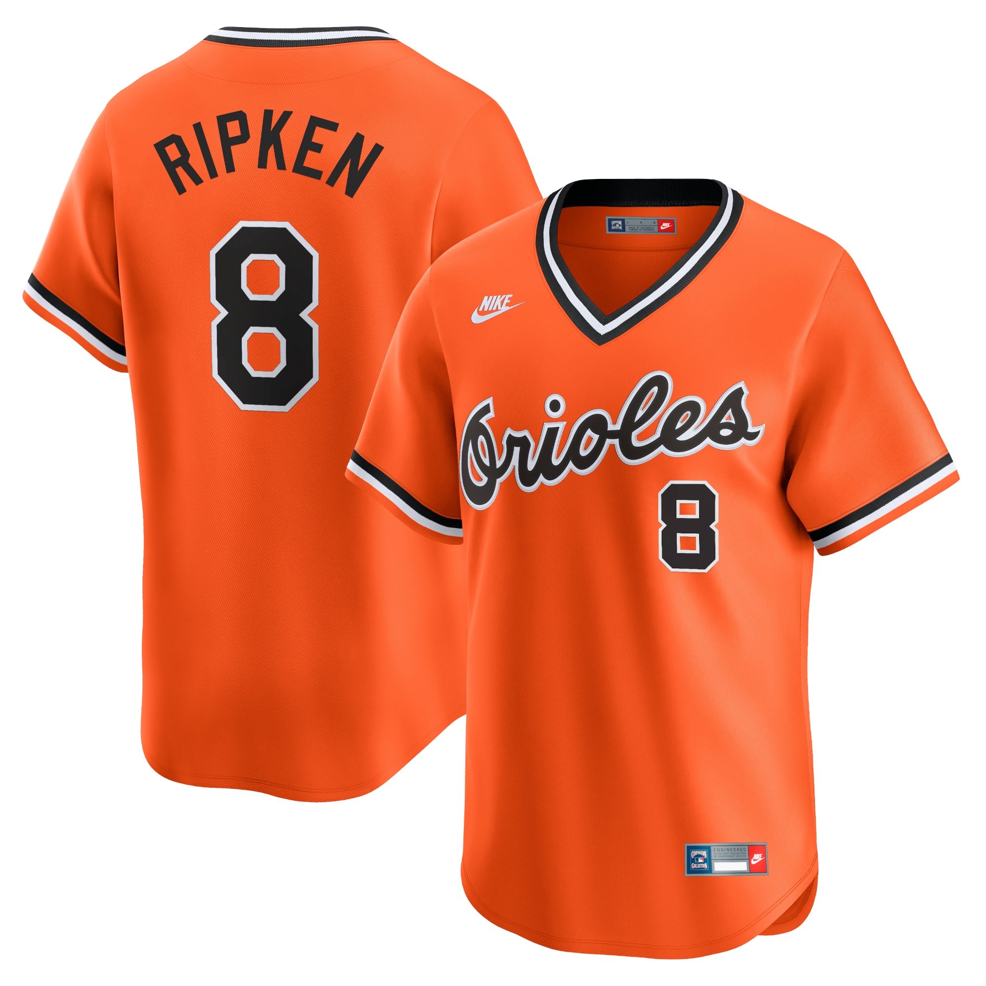 Men's Baltimore Orioles Cal Ripken Jr.  Orange Throwback Cooperstown Limited Jersey