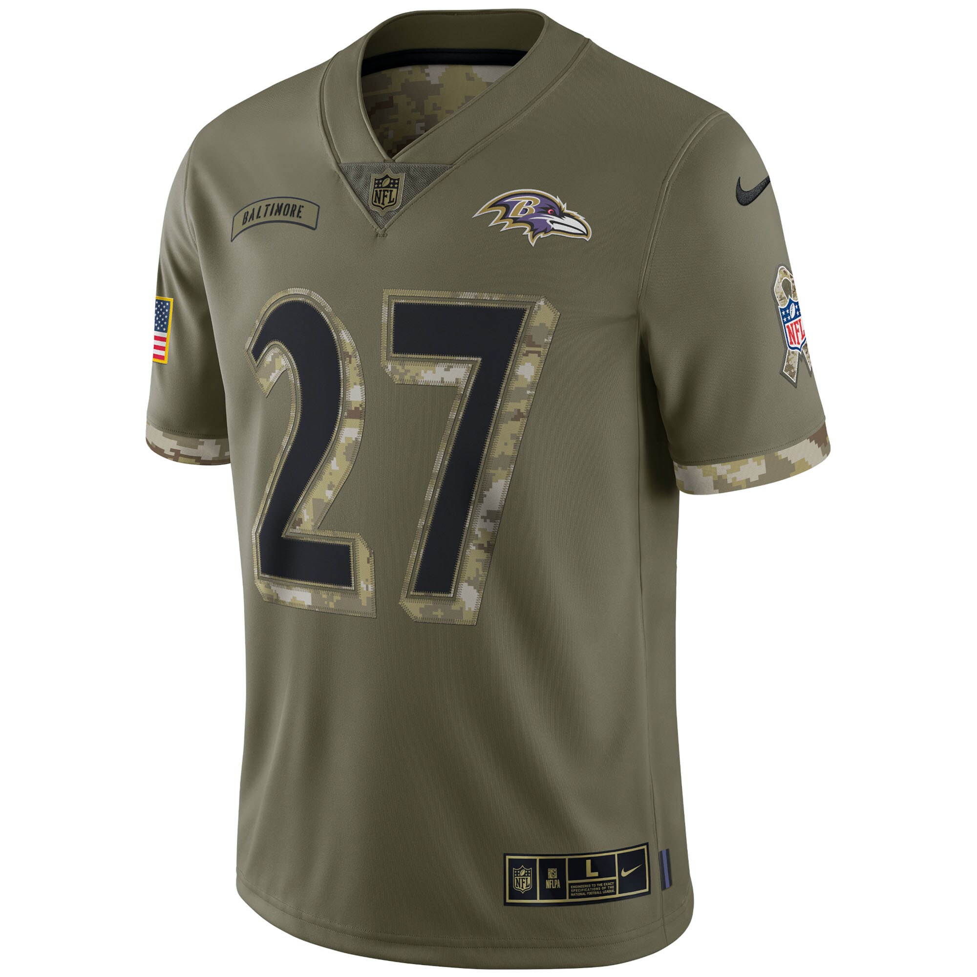 J.K. Dobbins Baltimore Ravens  2022 Salute To Service Limited Jersey - Olive