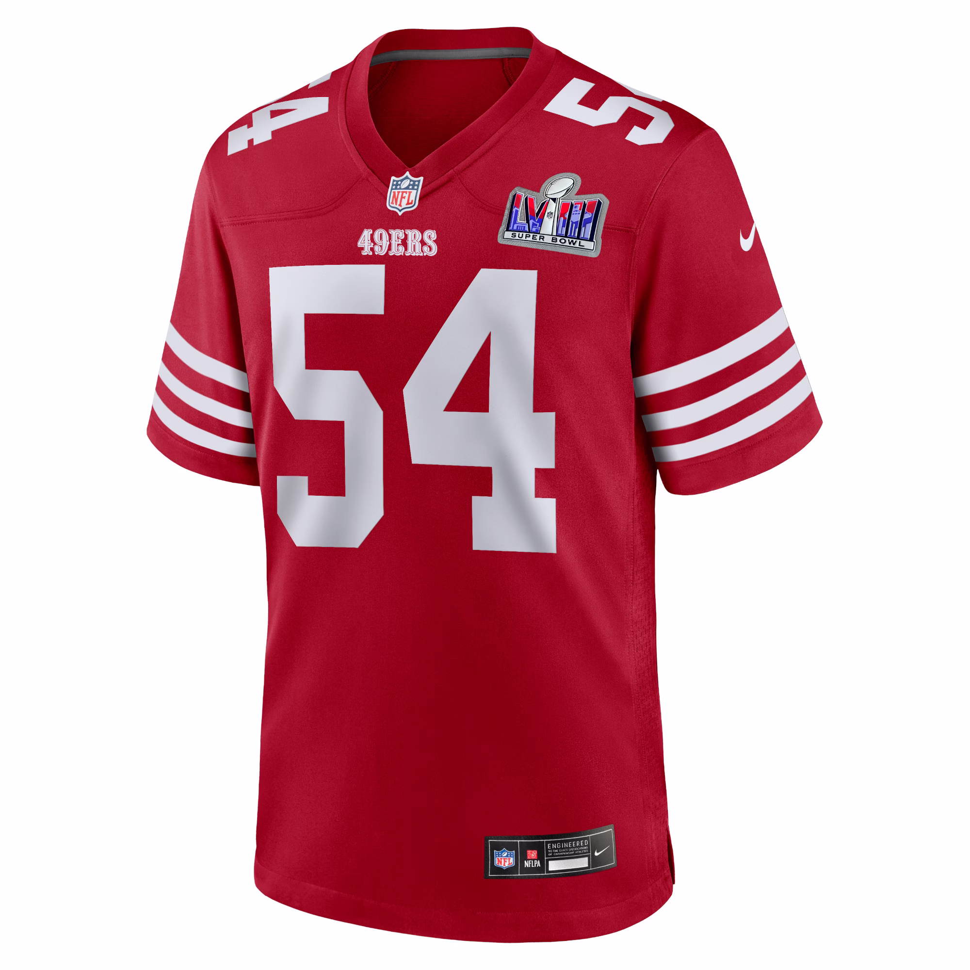 Fred Warner San Francisco 49ers  2023 Super Bowl LVIII Game Jersey - Scarlet