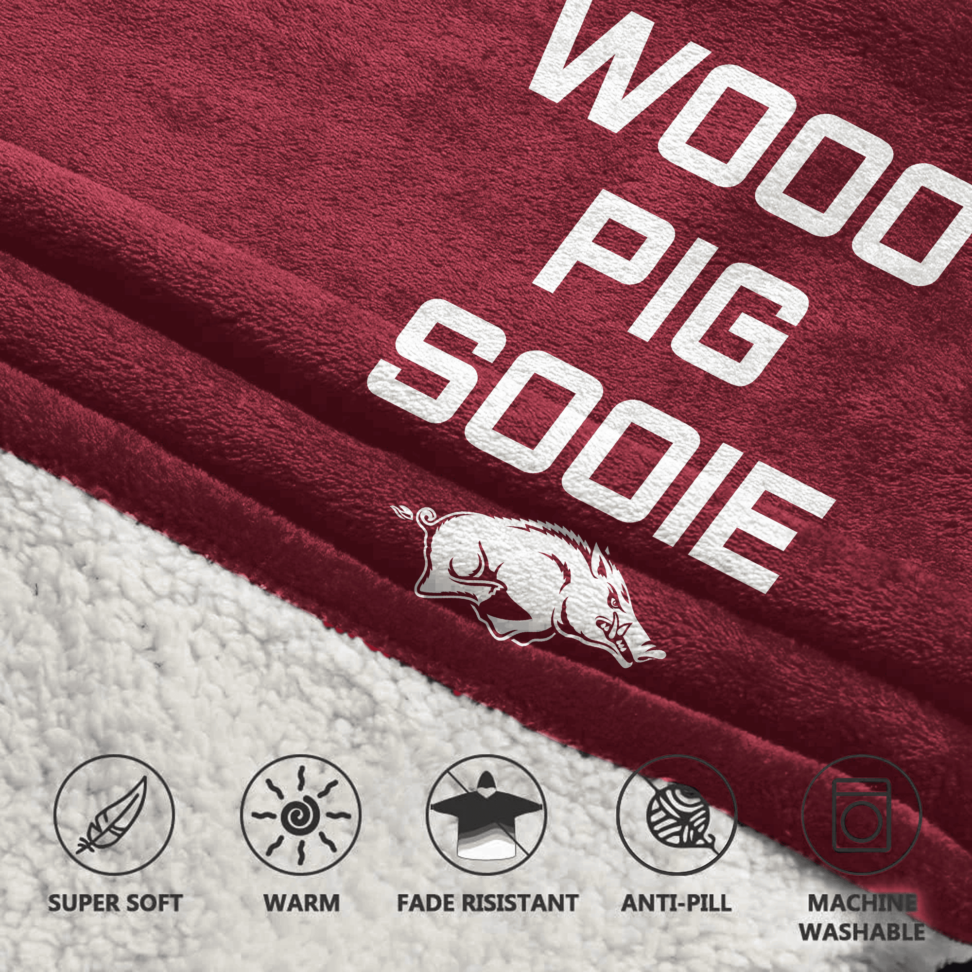 Adult Arkansas Football Unisex Blanket Hoodie