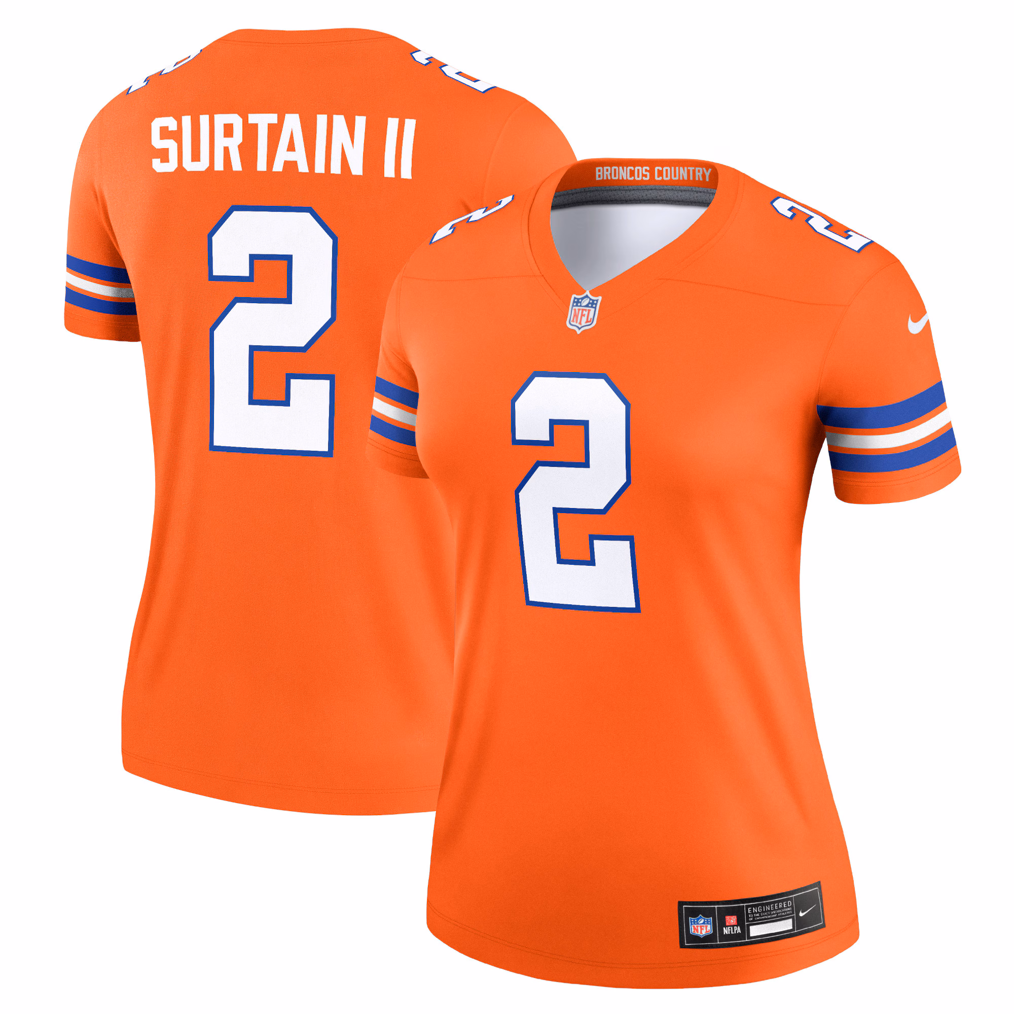 Patrick Surtain II Denver Broncos Women's Mile High Collection 1977 Throwback Player Legend Jersey - Orange