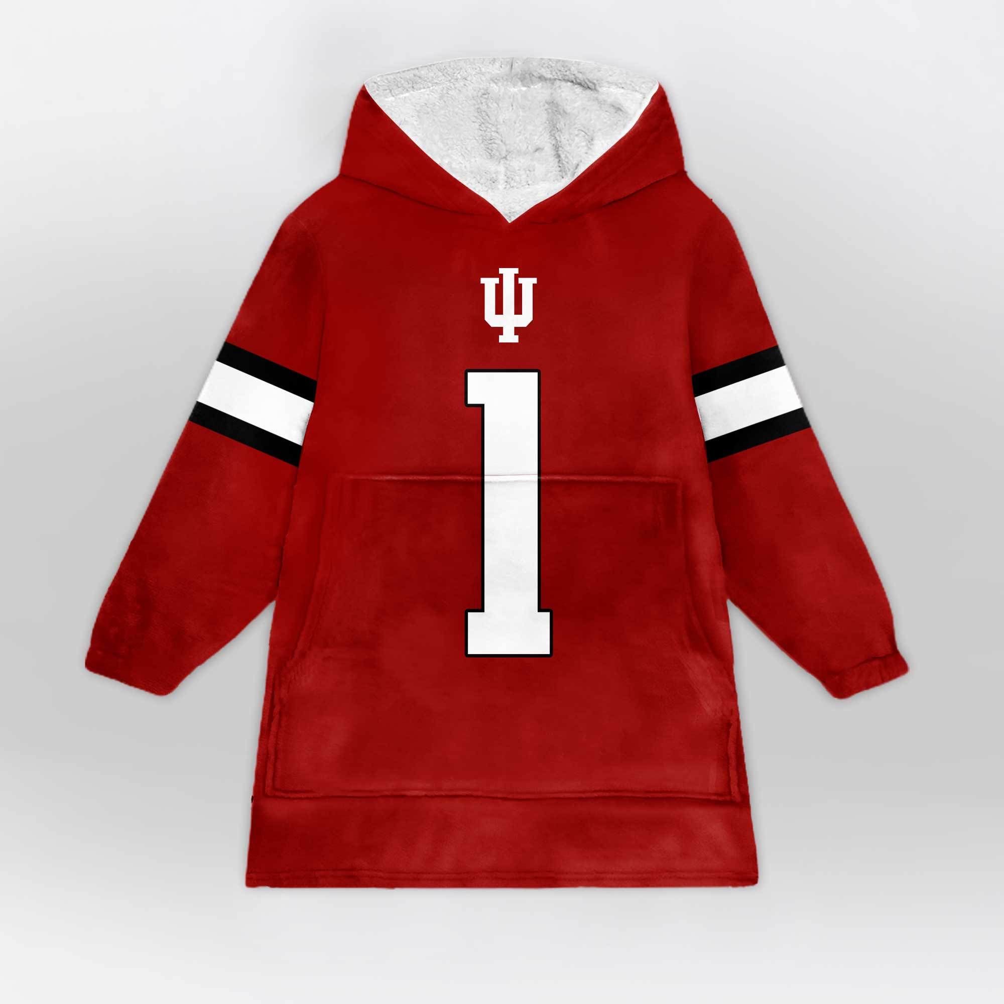 Adult #1 Indiana Football Unisex Blanket Hoodie