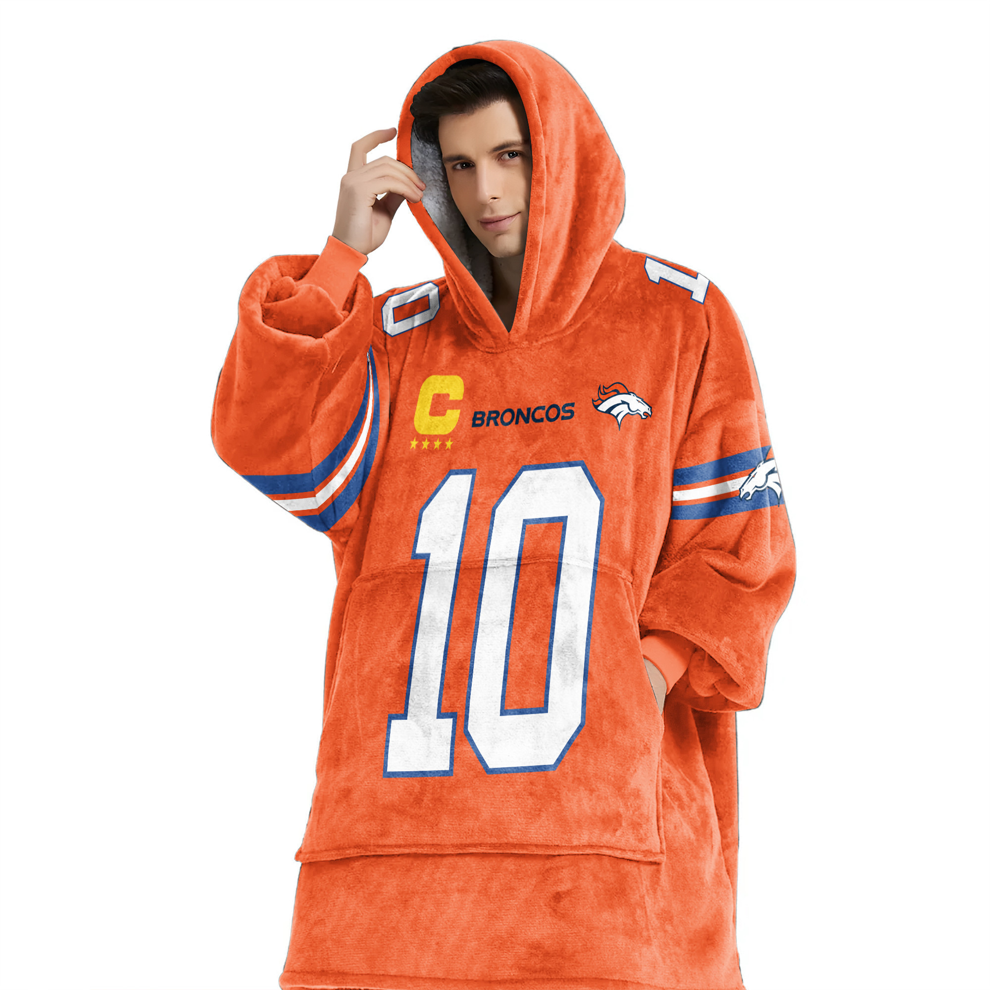 Adult Captain B.N 10 Denver Football Unisex Blanket Hoodie