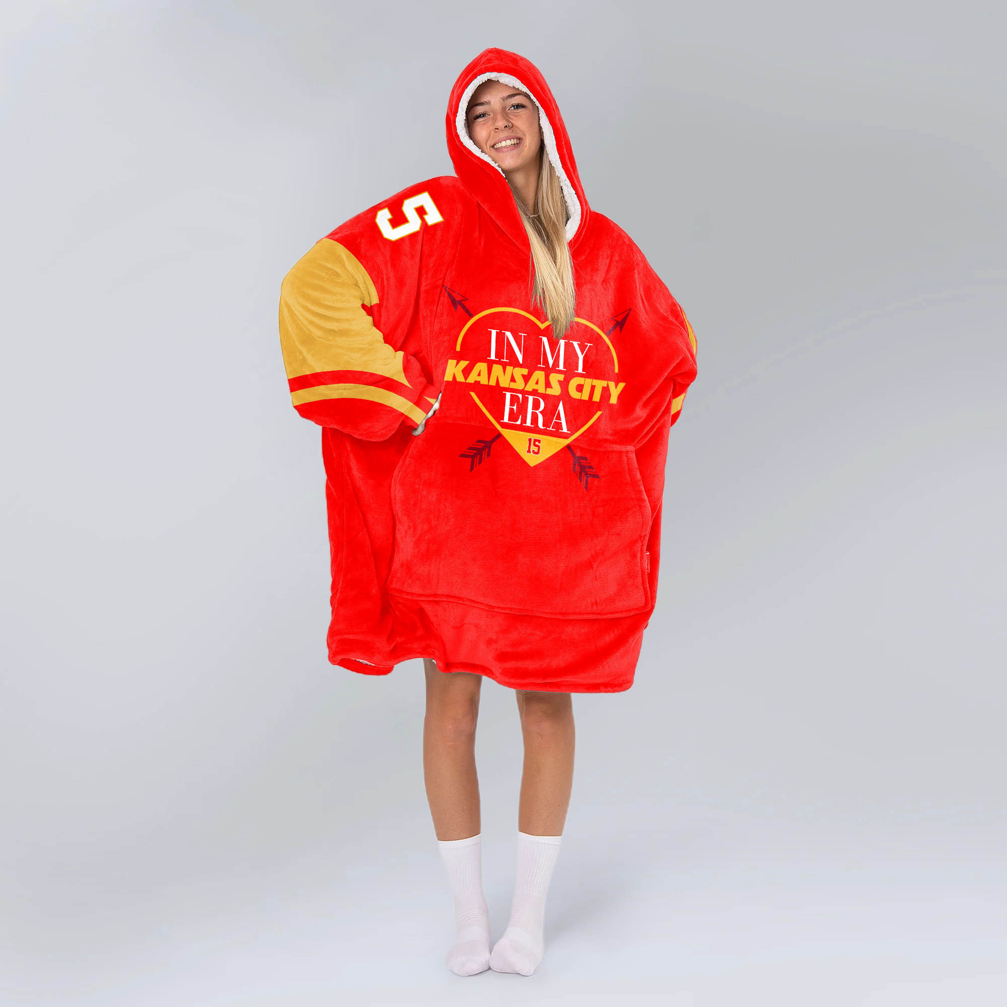 Adult PM 15 Kansas City Football Unisex Blanket Hoodie