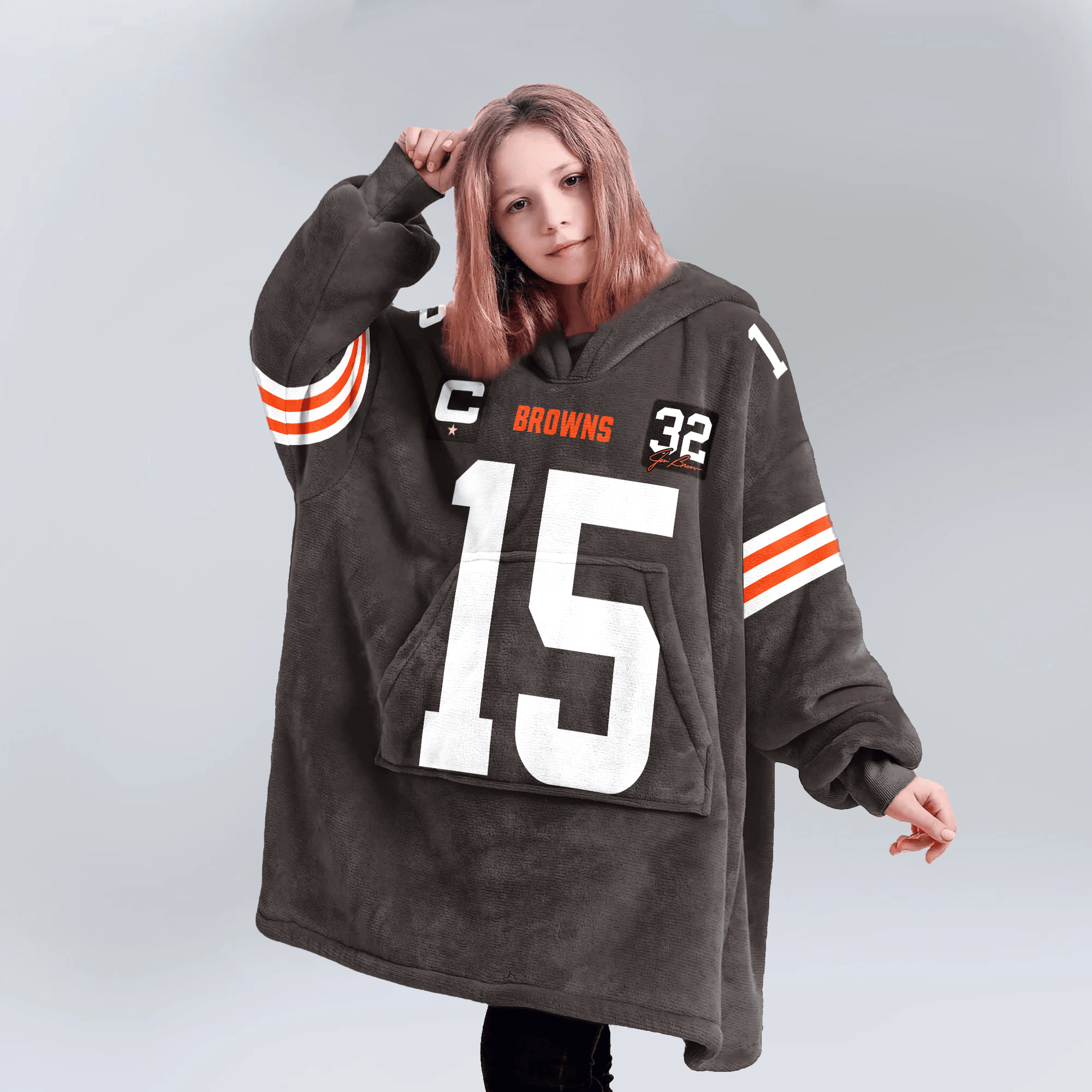 Captain J.F 15 Cleveland Football Unisex Blanket Hoodie
