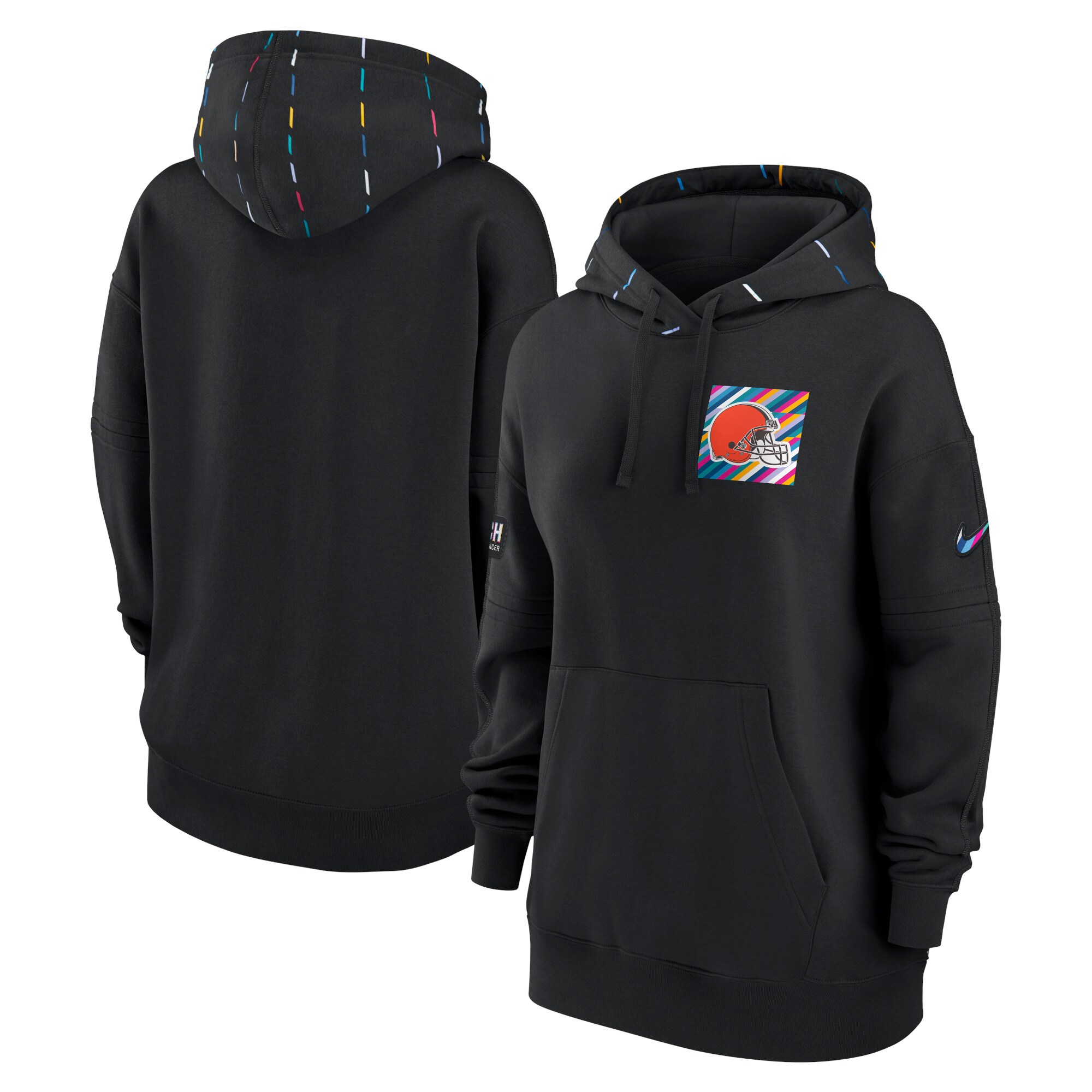 Cleveland Browns  Women's 2023  Crucial Catch Club Pullover Hoodie - Black
