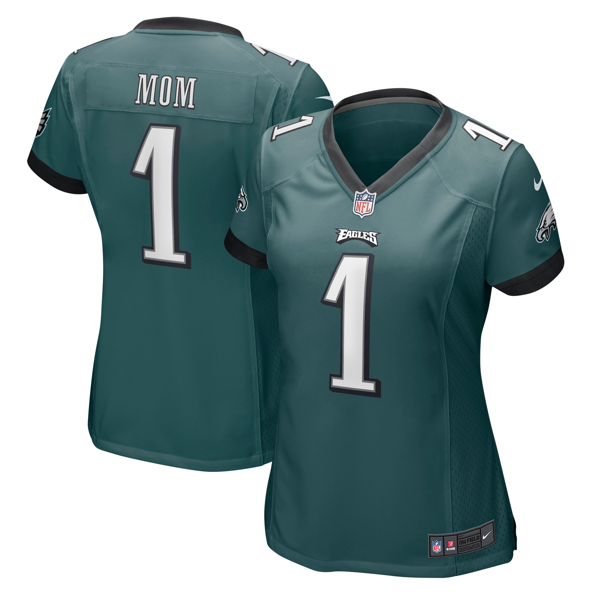 Number 1 Mom Philadelphia Eagles  Women's Game Jersey - Midnight Green