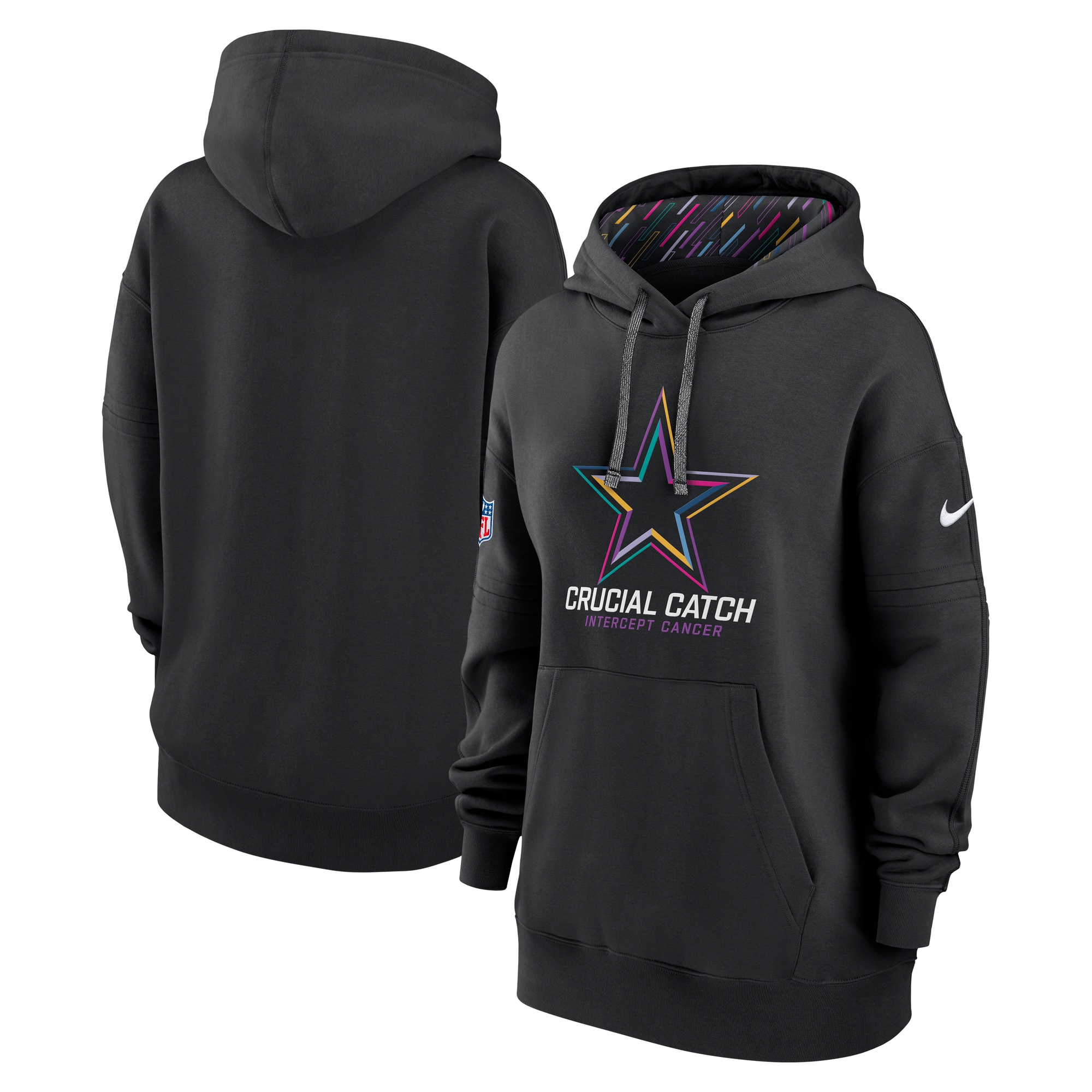 Dallas Cowboys Women's 2024 NFL Crucial Catch Club Pullover Hoodie - Black