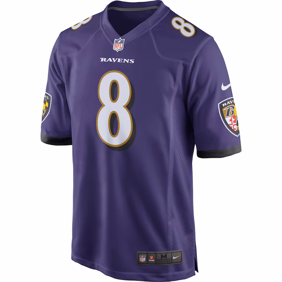Men's Lamar Jackson #8 Purple Baltimore Ravens Game Jersey