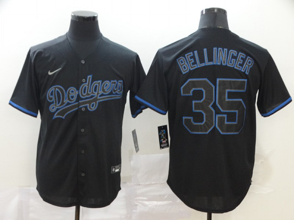 Men's Los Angeles Dodgers #35 Cody Bellinger Lights Out Black Fashion Stitched MLB Cool Base  Jersey