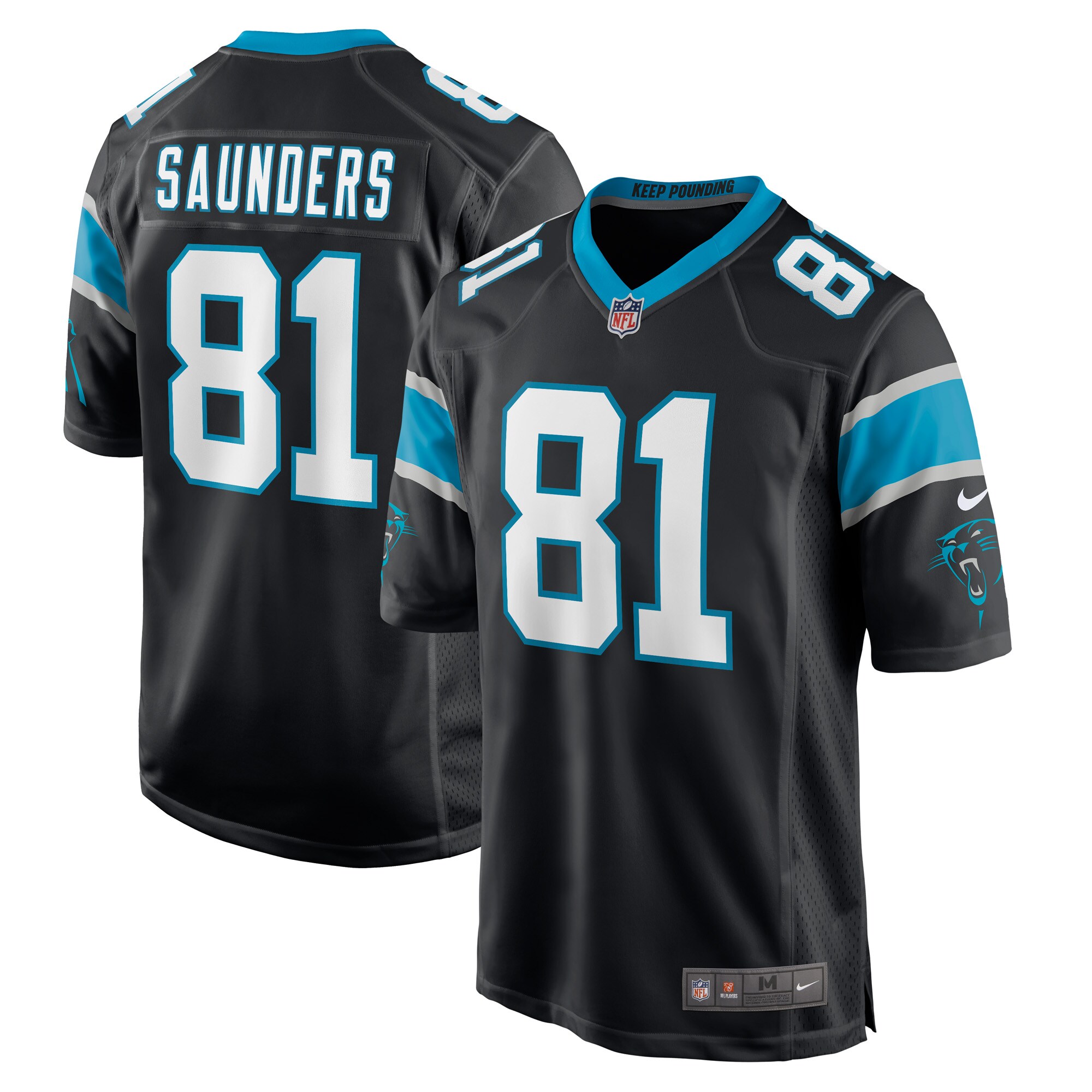 CJ Saunders Carolina Panthers  Game Player Jersey - Black