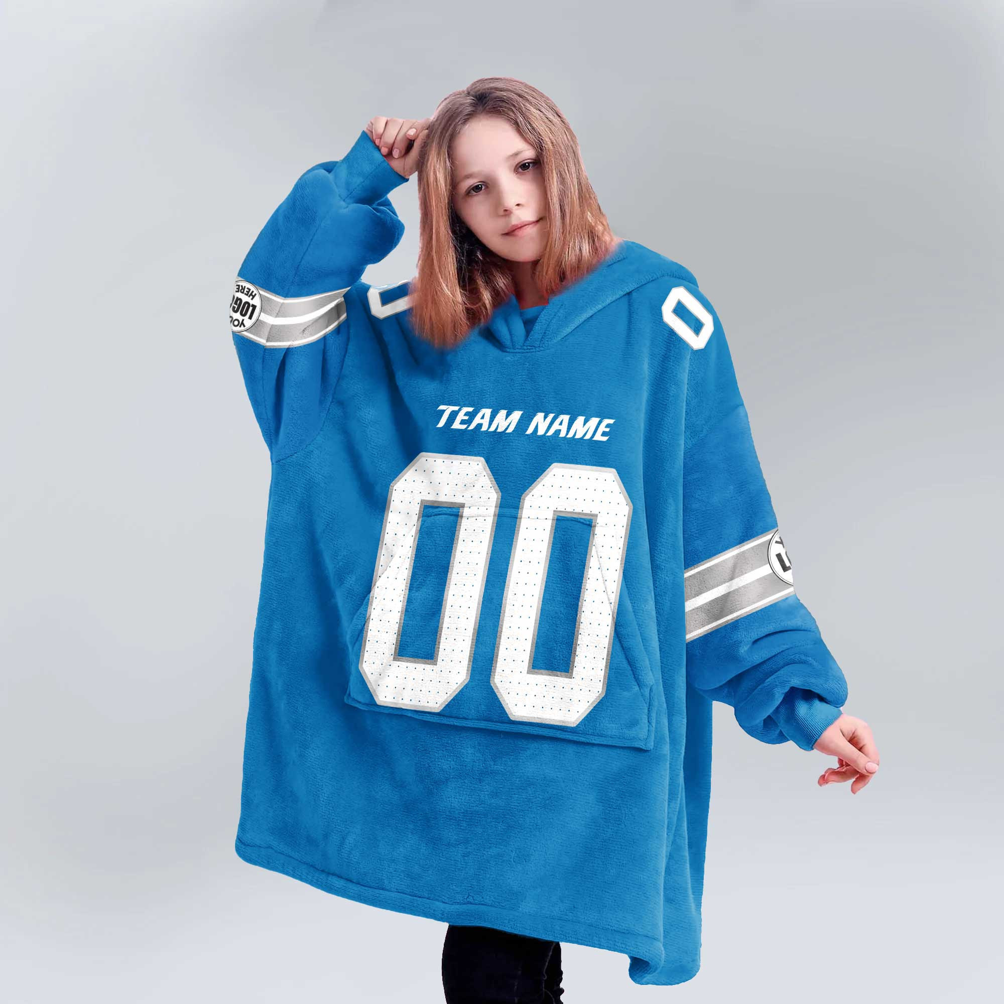 Adult Custom Blanket Hoodie Detroit Inspired Color