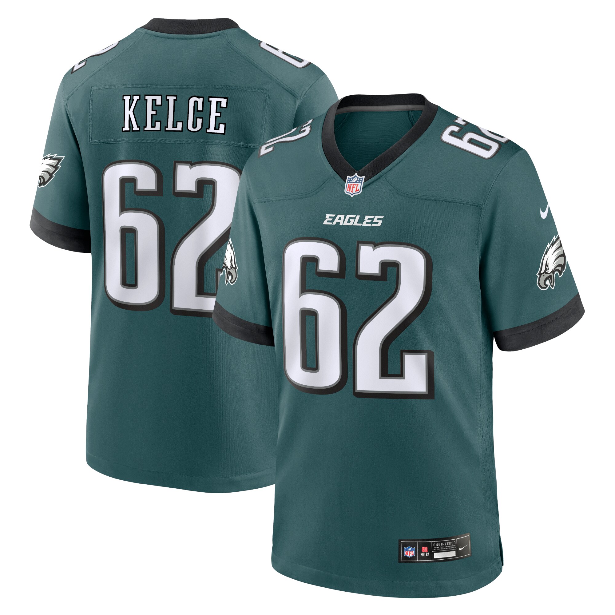 Jason Kelce Philadelphia Eagles #62 White Game Jersey - White