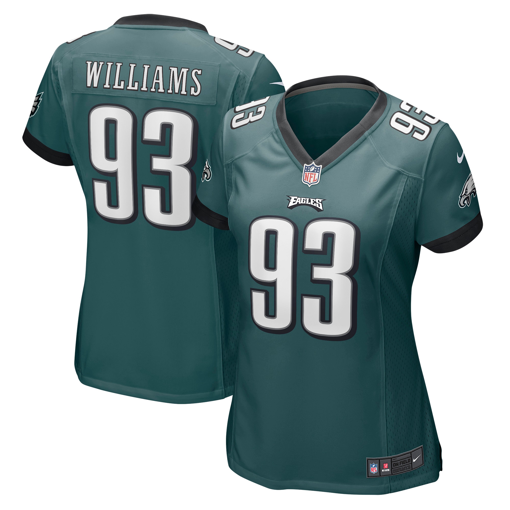 Milton Williams Philadelphia Eagles  Women's Game Jersey - Midnight Green