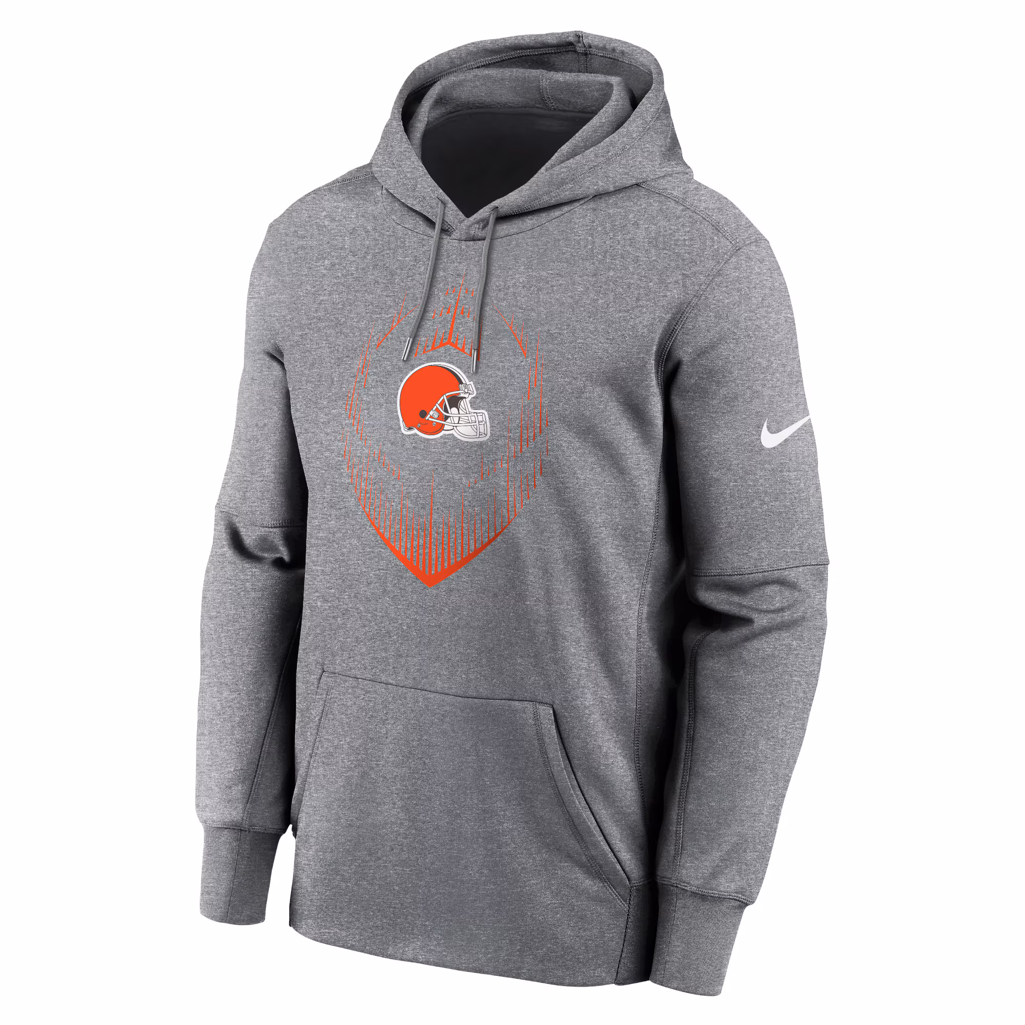 Cleveland Browns Icon Performance Pullover Hoodie - Heather Gray