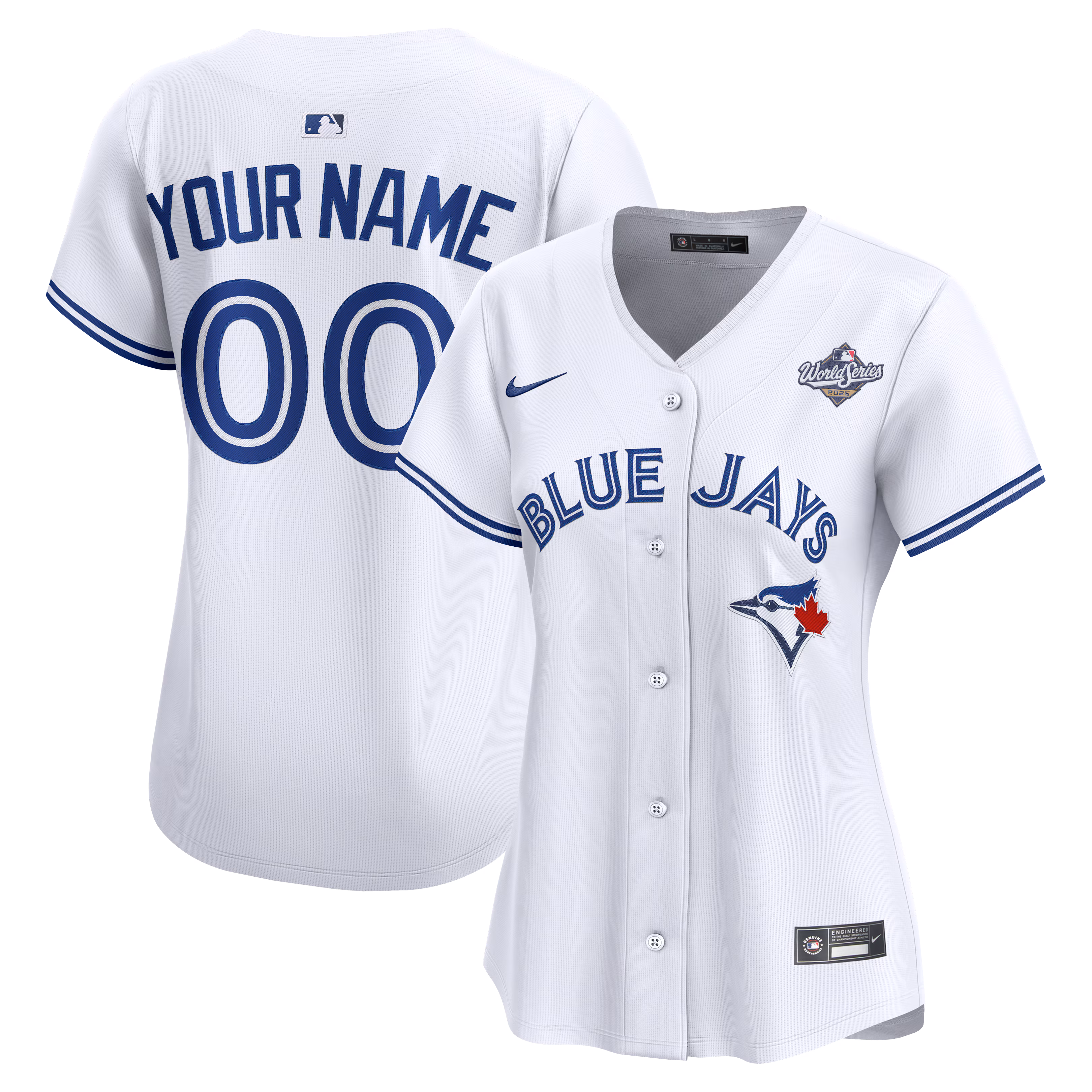 Toronto Blue Jays Women's 2025 World Series Home Limited Custom Jersey - White