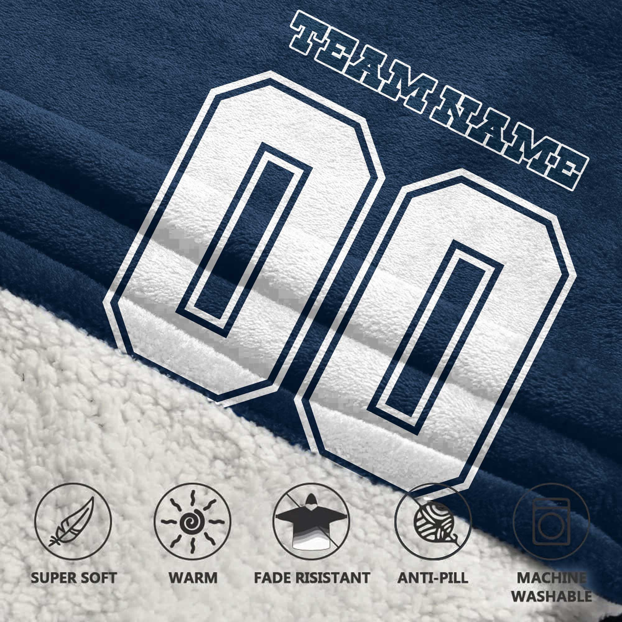 Adult Custom Blanket Hoodie Dallas Inspired Color