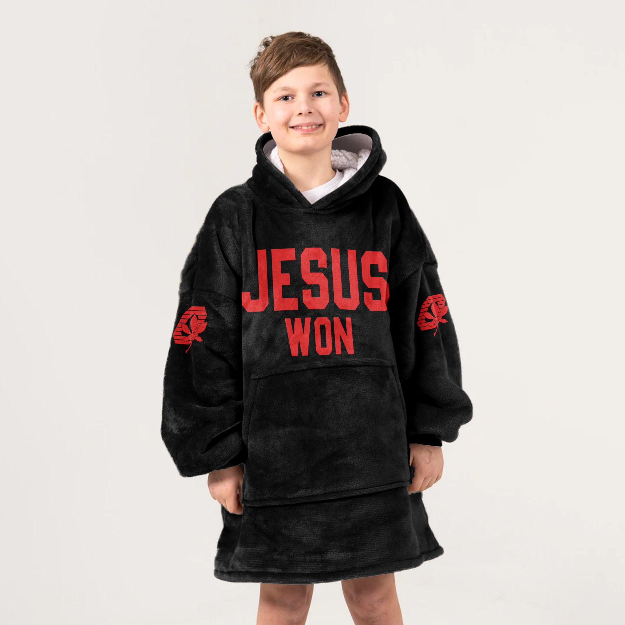 Kid Ohio State Football Unisex Blanket Hoodie