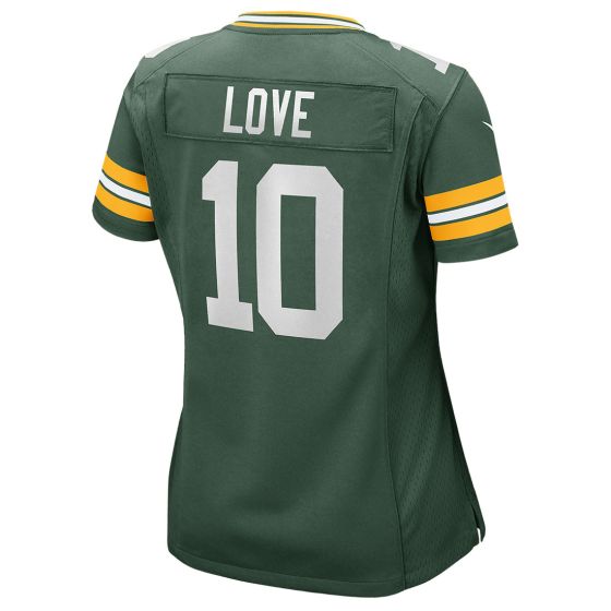 Green Bay Packers #10 Jordan Love Womens Home Game Jersey-Fir Green