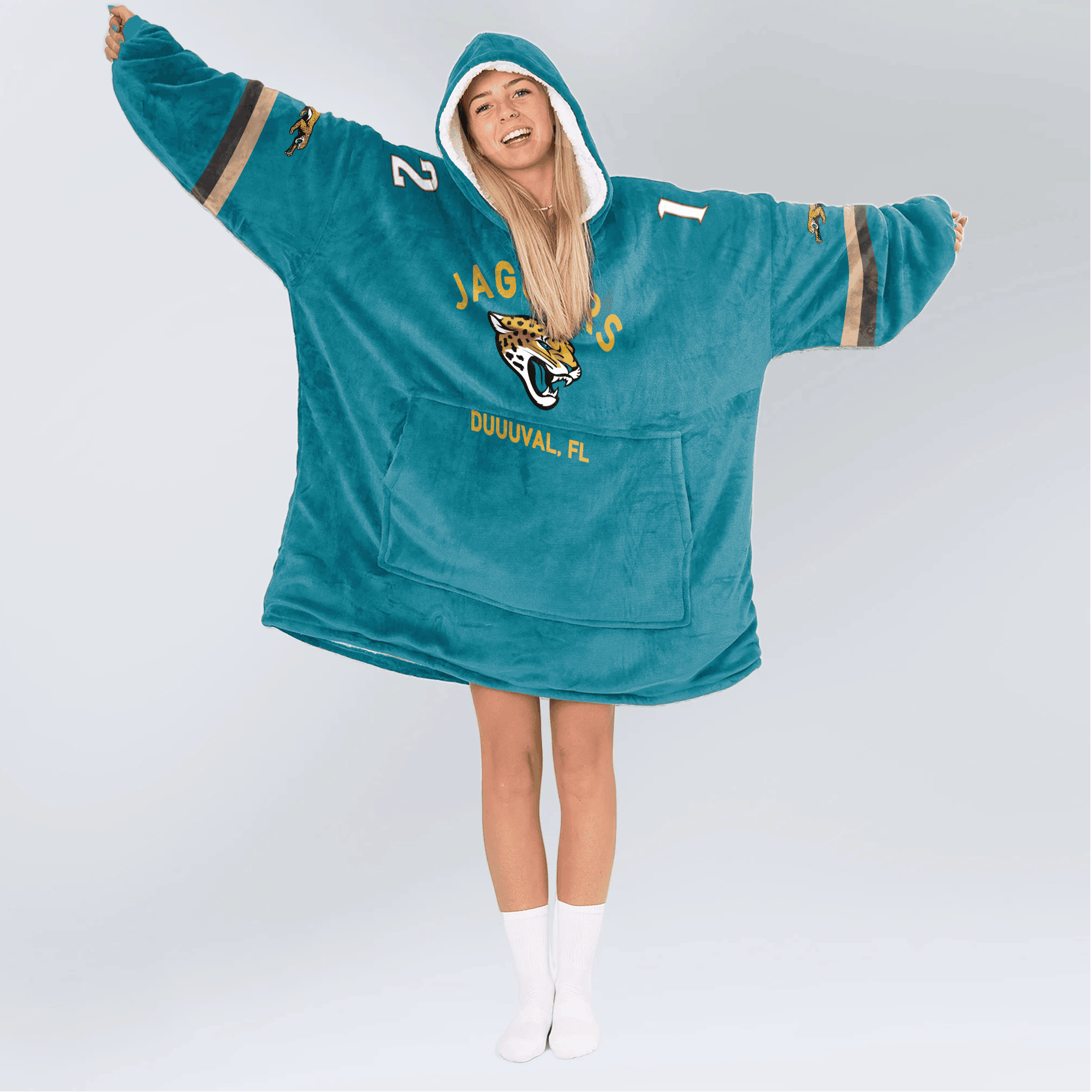 Adult Duuuval 12 Jacksonville Football Unisex Blanket Hoodie