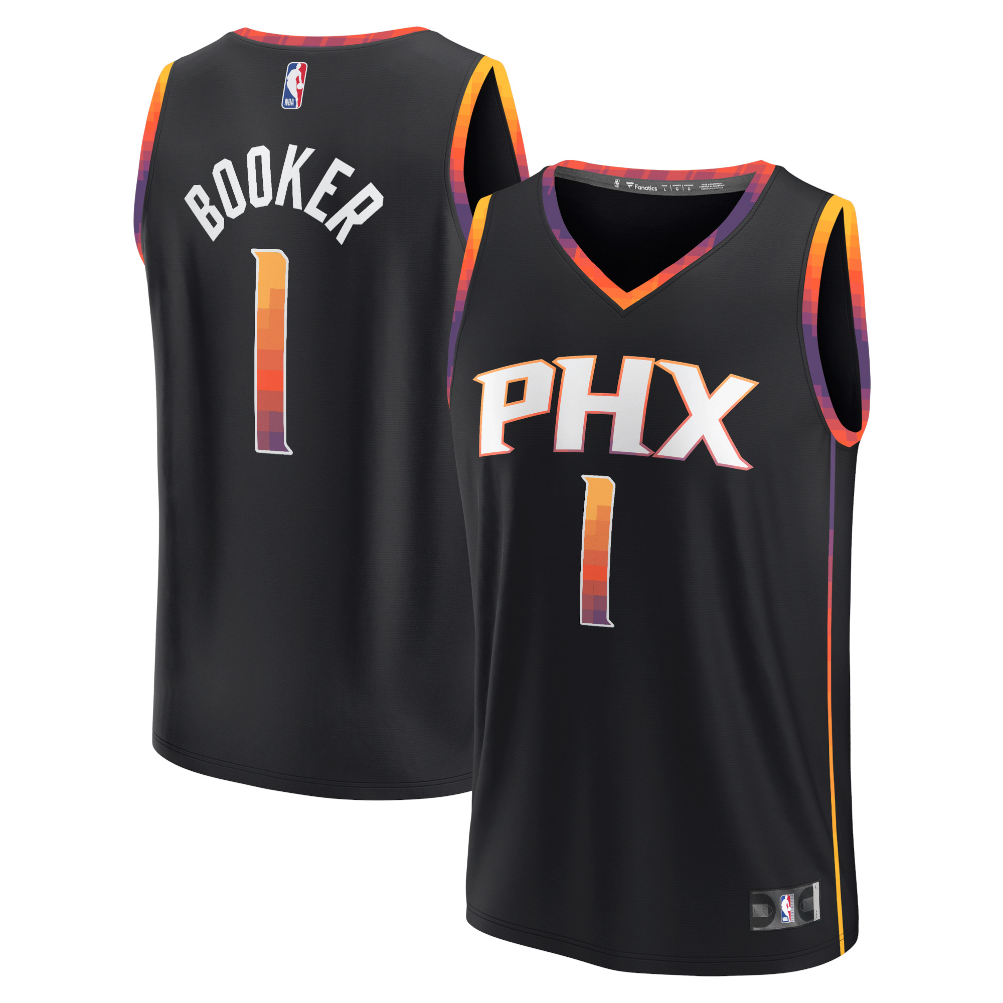 Devin Booker Phoenix Suns  Fast Break Replica Player Jersey - Statement Edition - Black