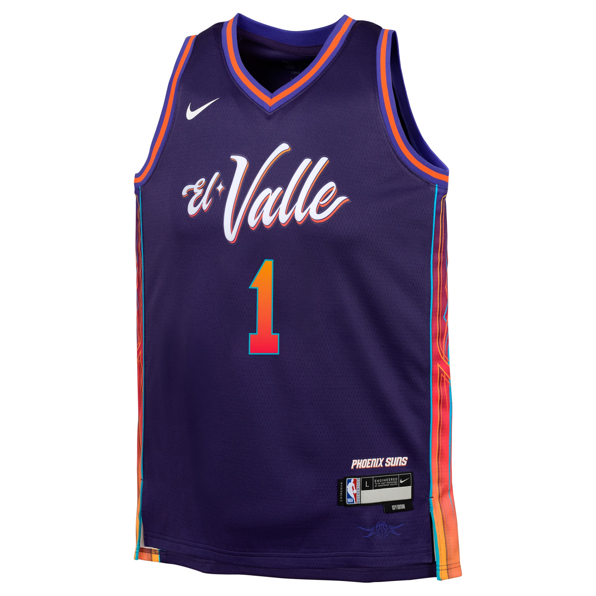 Youth Phoenix Suns Devin Booker  Purple 2023/24 Swingman Replica Jersey - City Edition