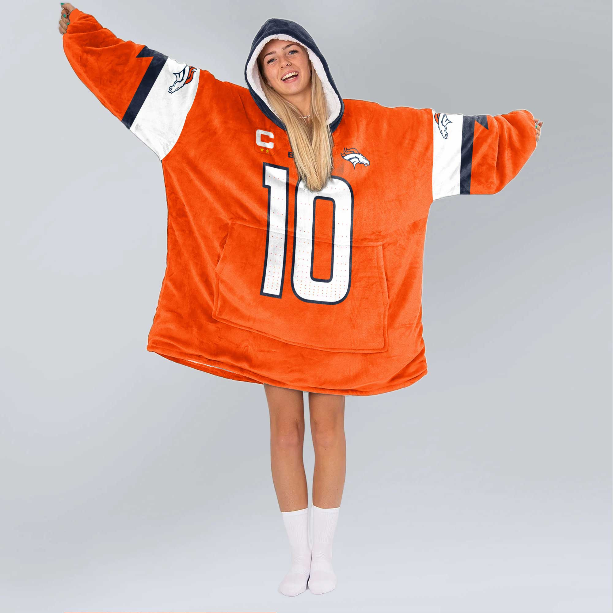 Adult B.N 10 Captain Denver Football Unisex Blanket Hoodie