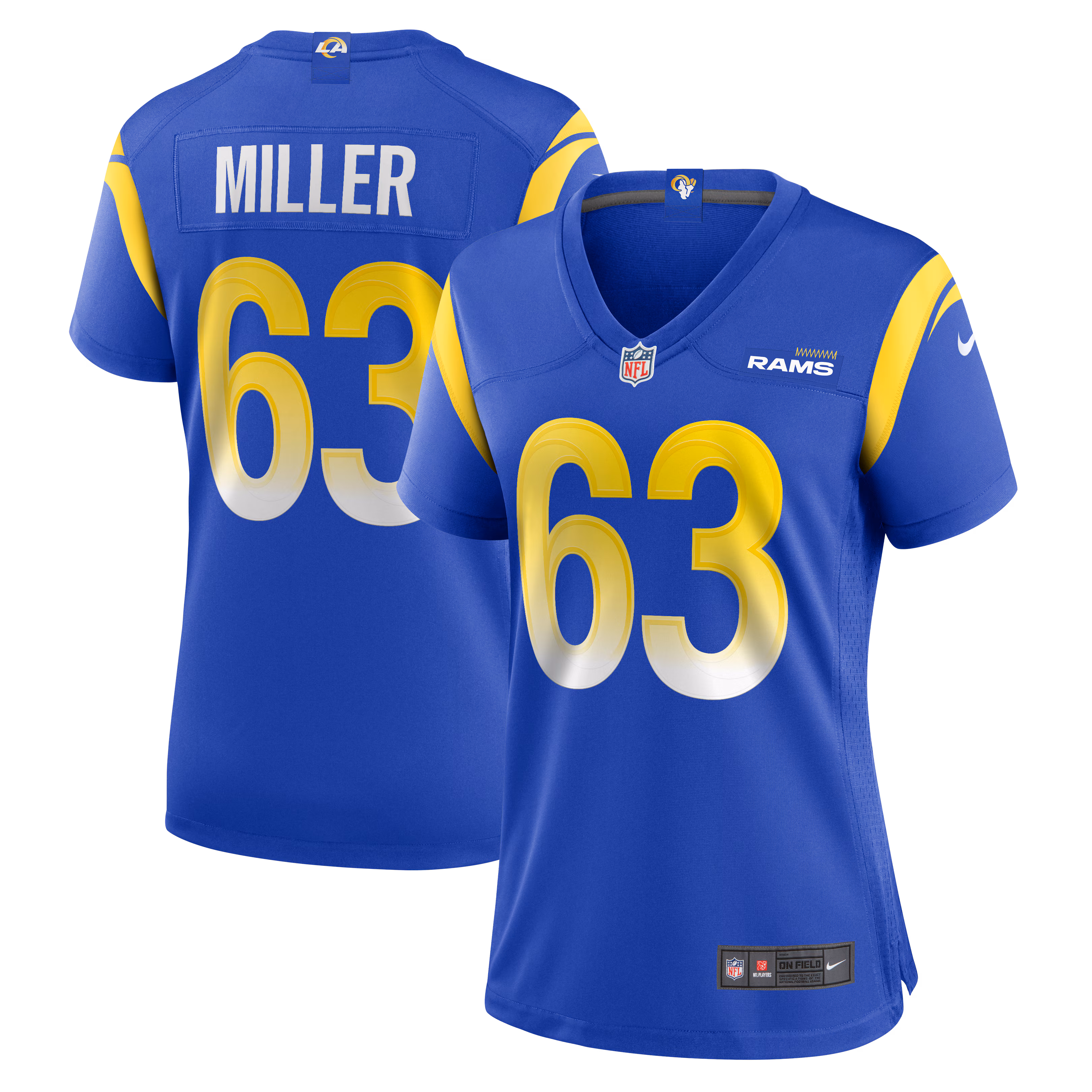 Grant Miller Los Angeles Rams Women's  Game Jersey - Royal
