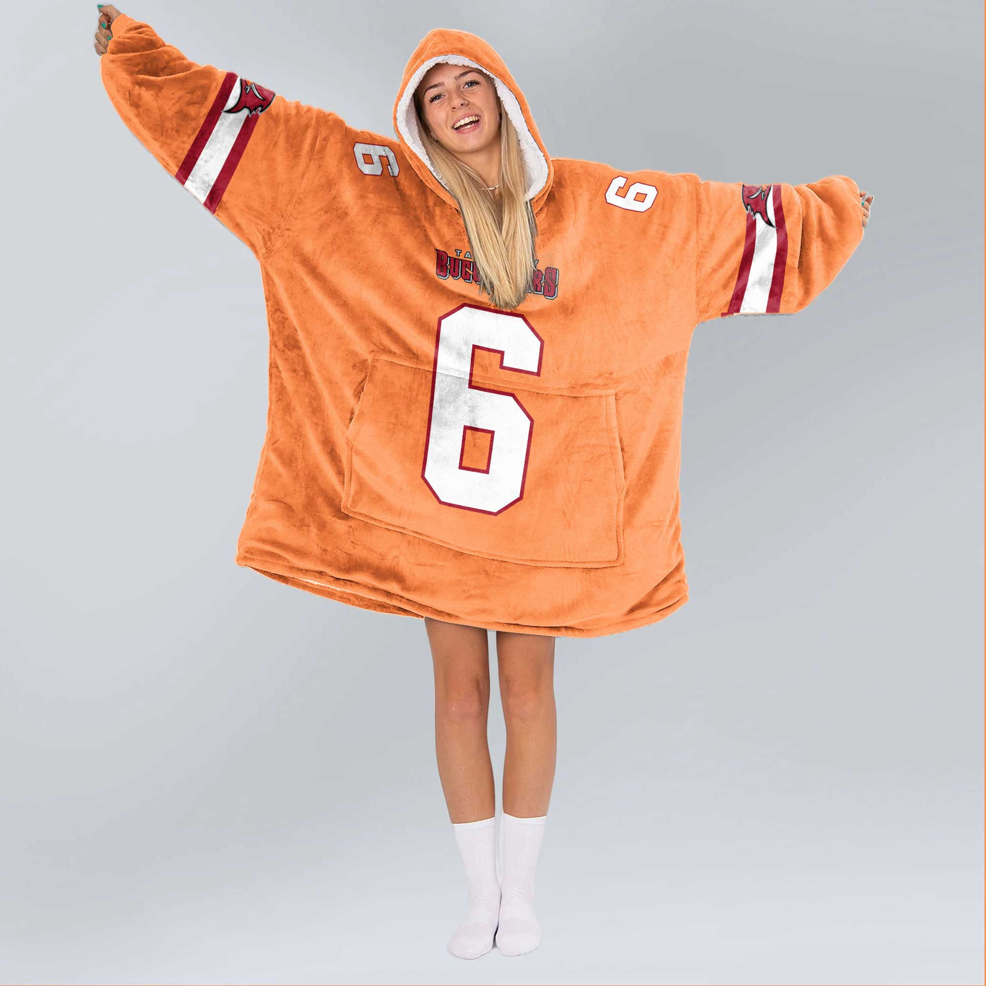Adult B.M 6 Tampa Bay Football Unisex Blanket Hoodie