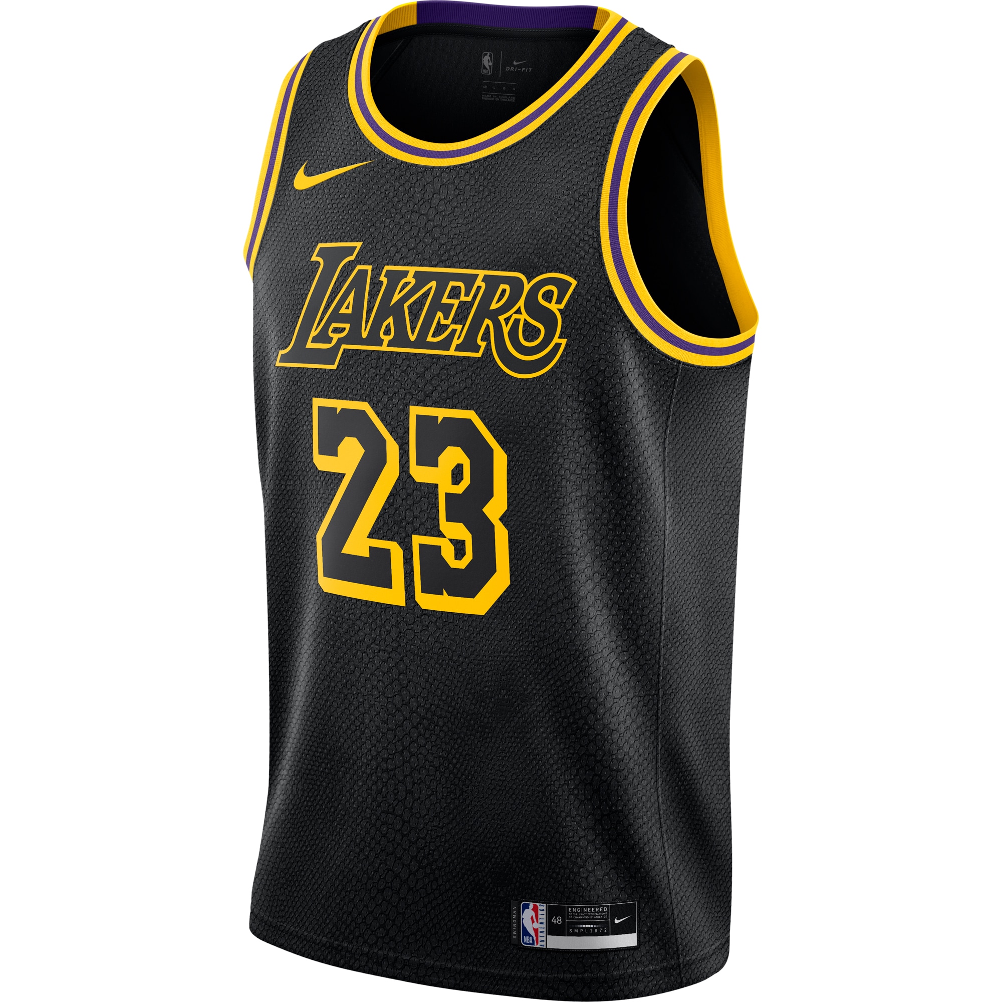 LeBron James Los Angeles Lakers City Edition Swingman Jersey - Black