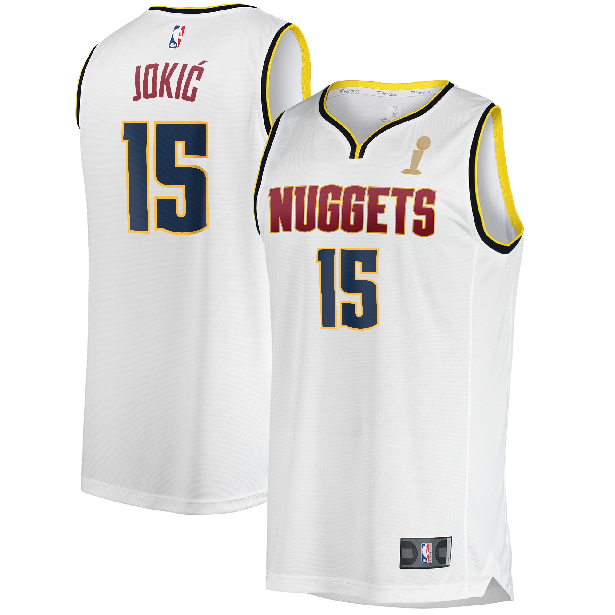 Nikola Jokic Denver Nuggets  Youth White 2023 NBA Finals Champions Fast Break Player Jersey - Association Edition
