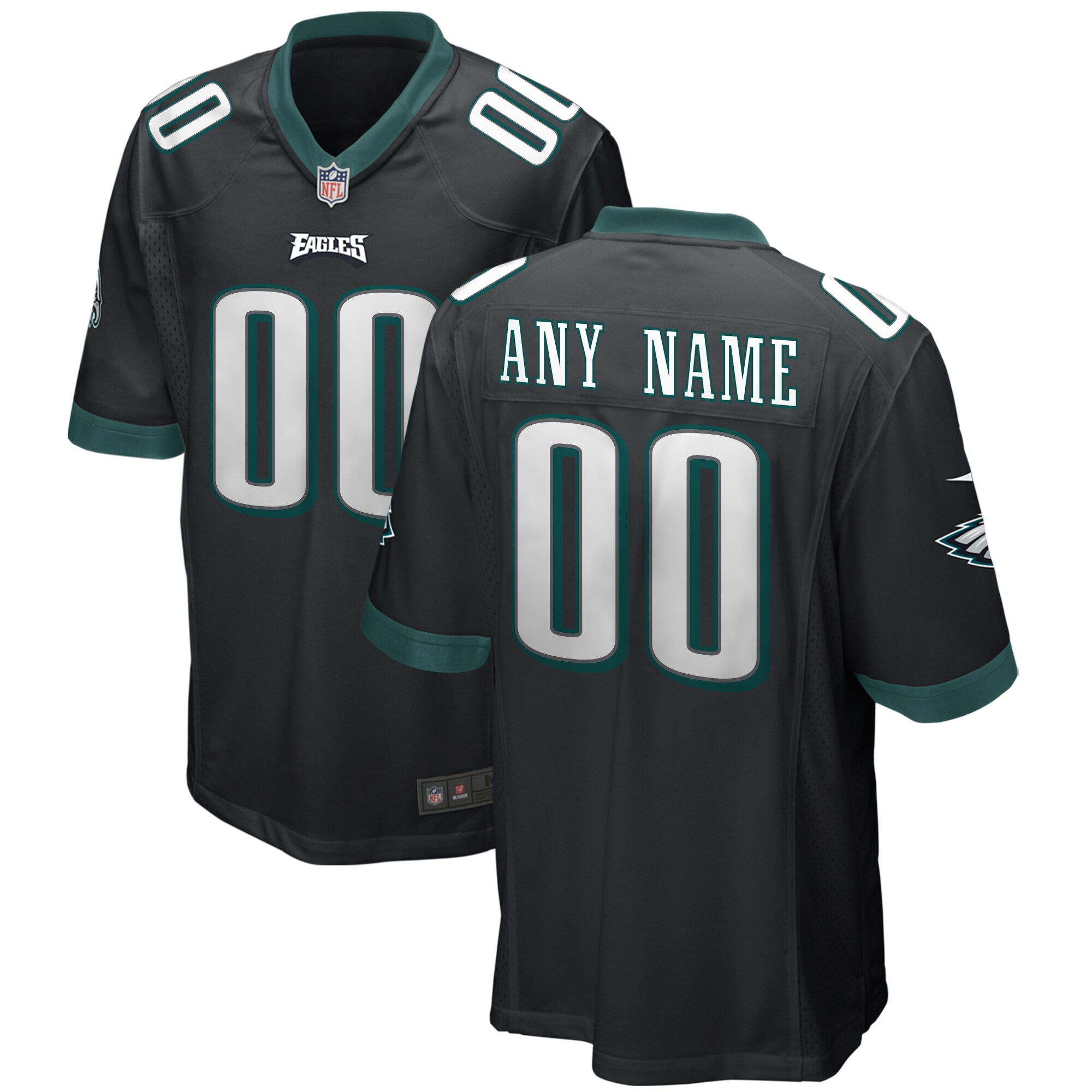 Philadelphia Eagles  Alternate Custom Game Jersey - Black