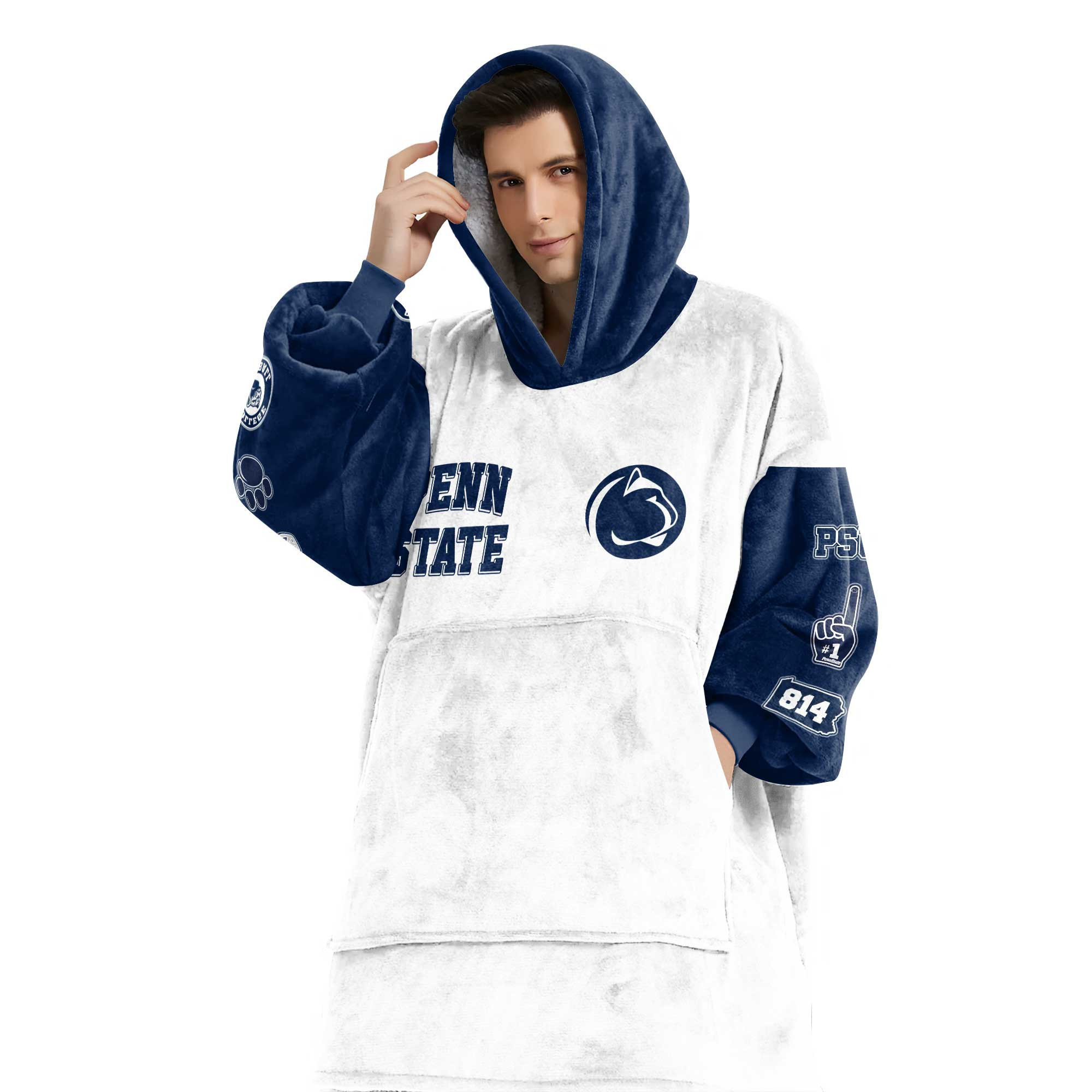 Adult Penn State Football Unisex Blanket Hoodie