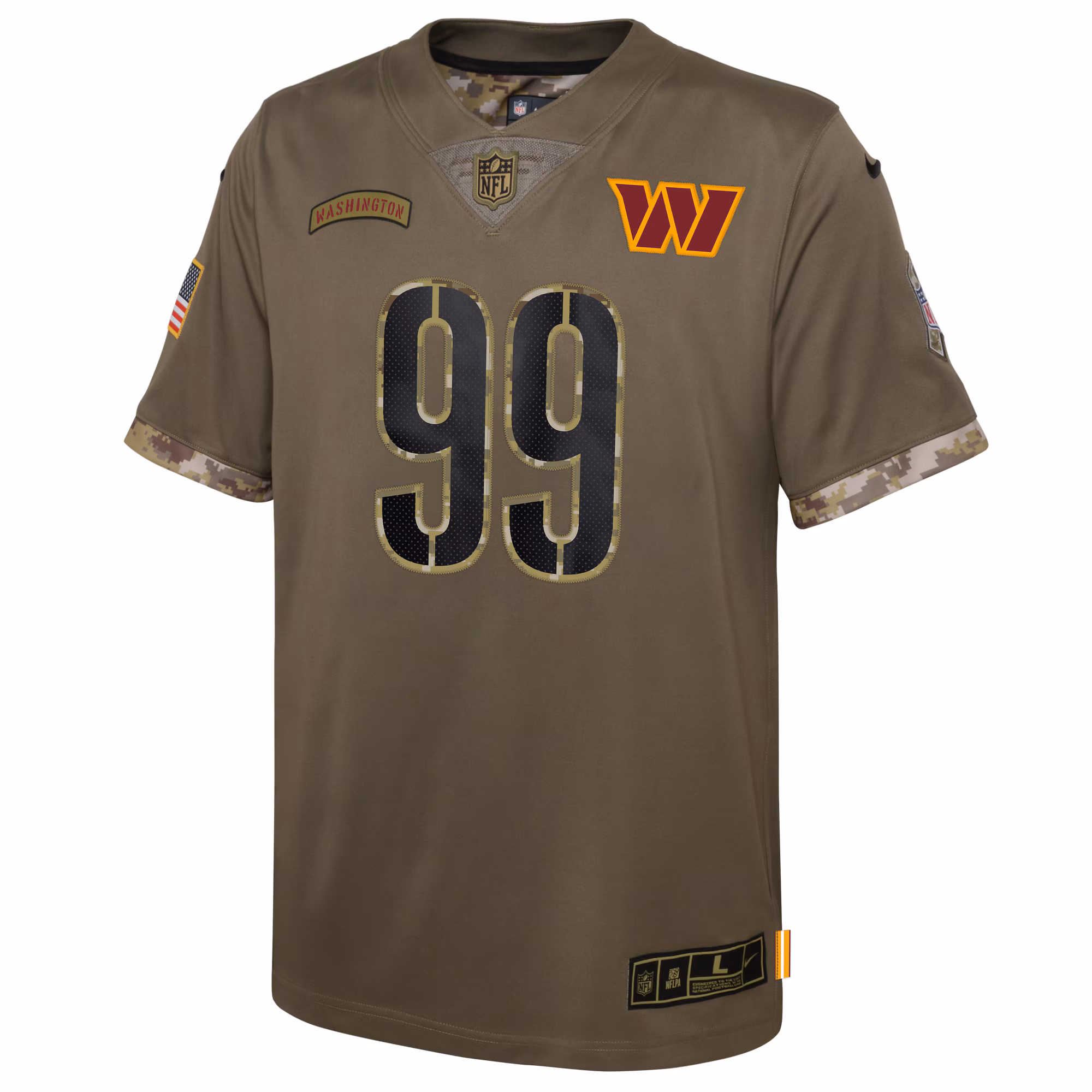 Chase Young Washington Commanders Youth 2022 Salute To Service Player Limited Jersey - Olive