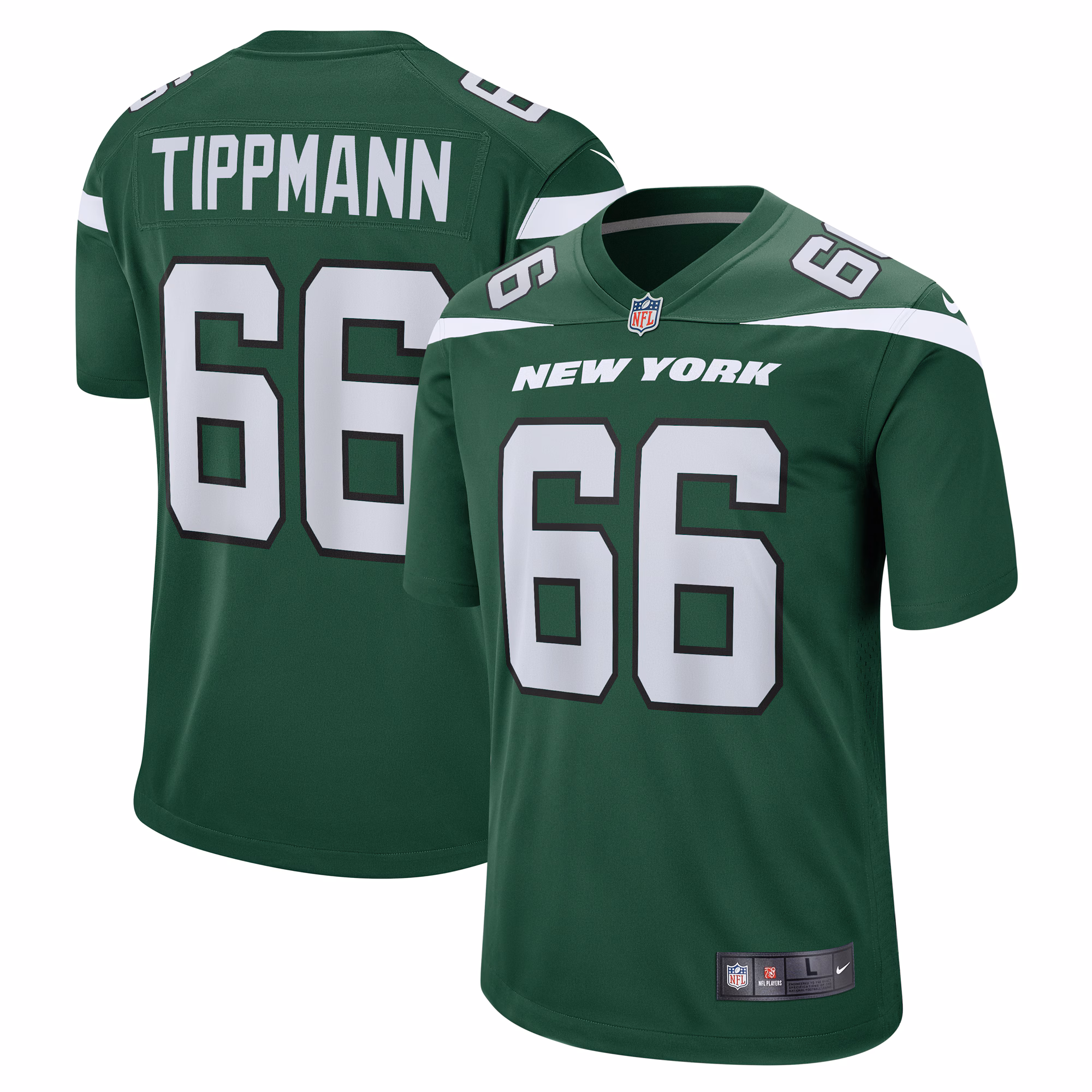 Joe Tippmann New York Jets  Game Jersey - Gotham Green