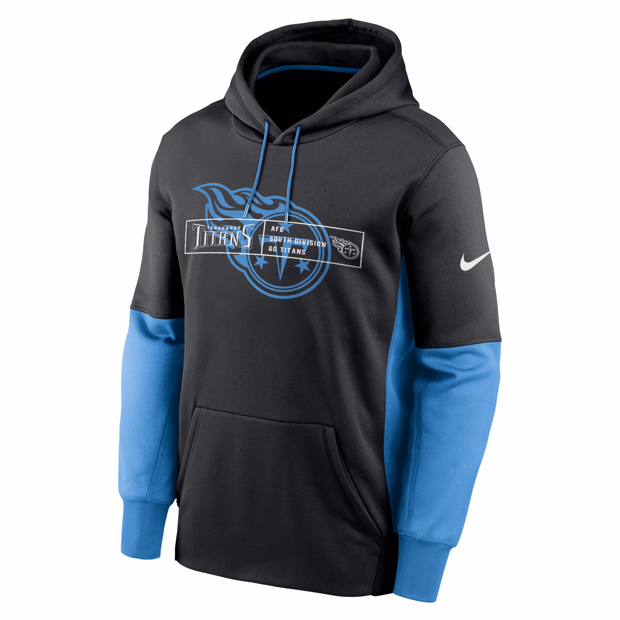Tennessee Titans Color Block Fleece Performance Pullover Hoodie - Black