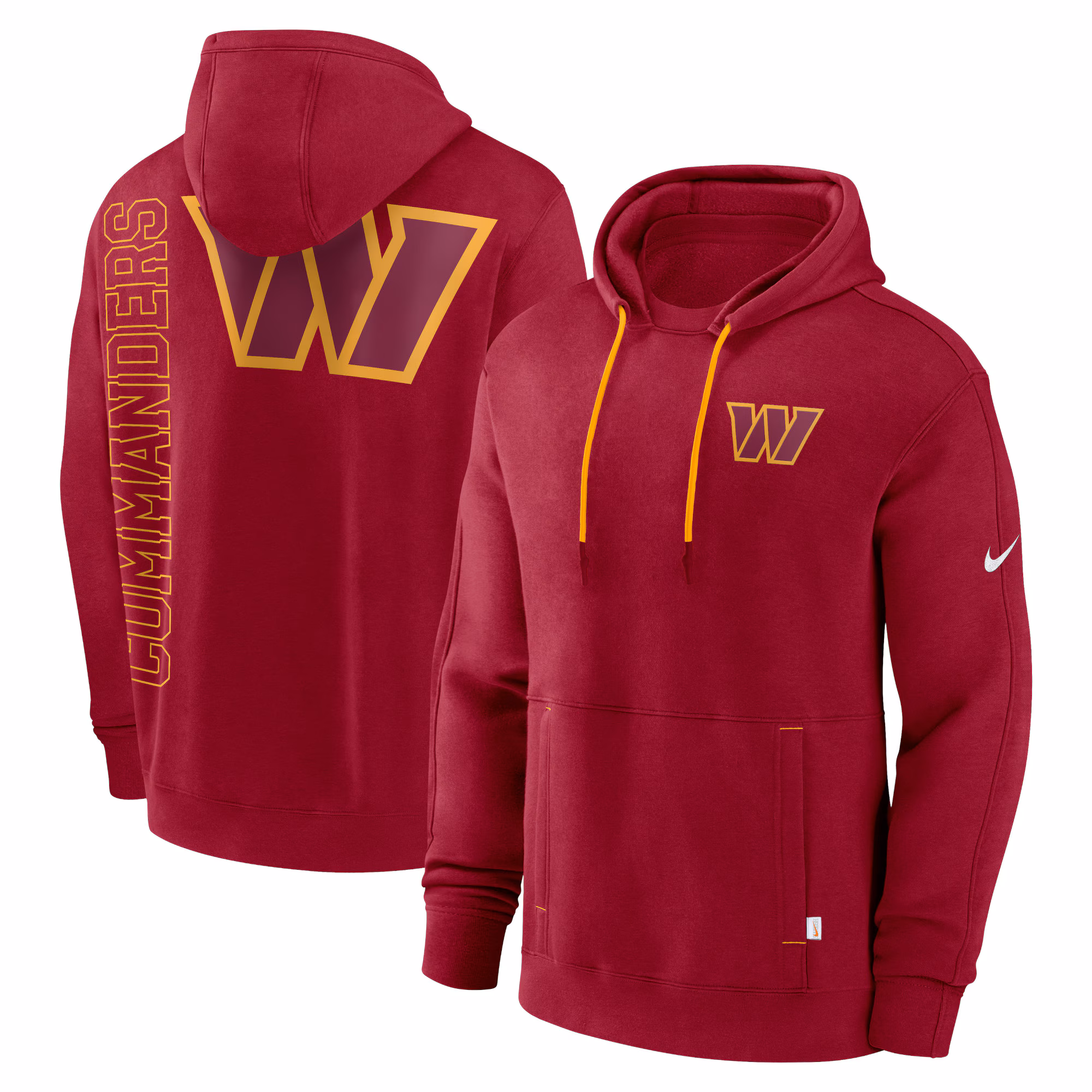 Washington Commanders  Layered Logo Statement Pullover Hoodie - Burgundy