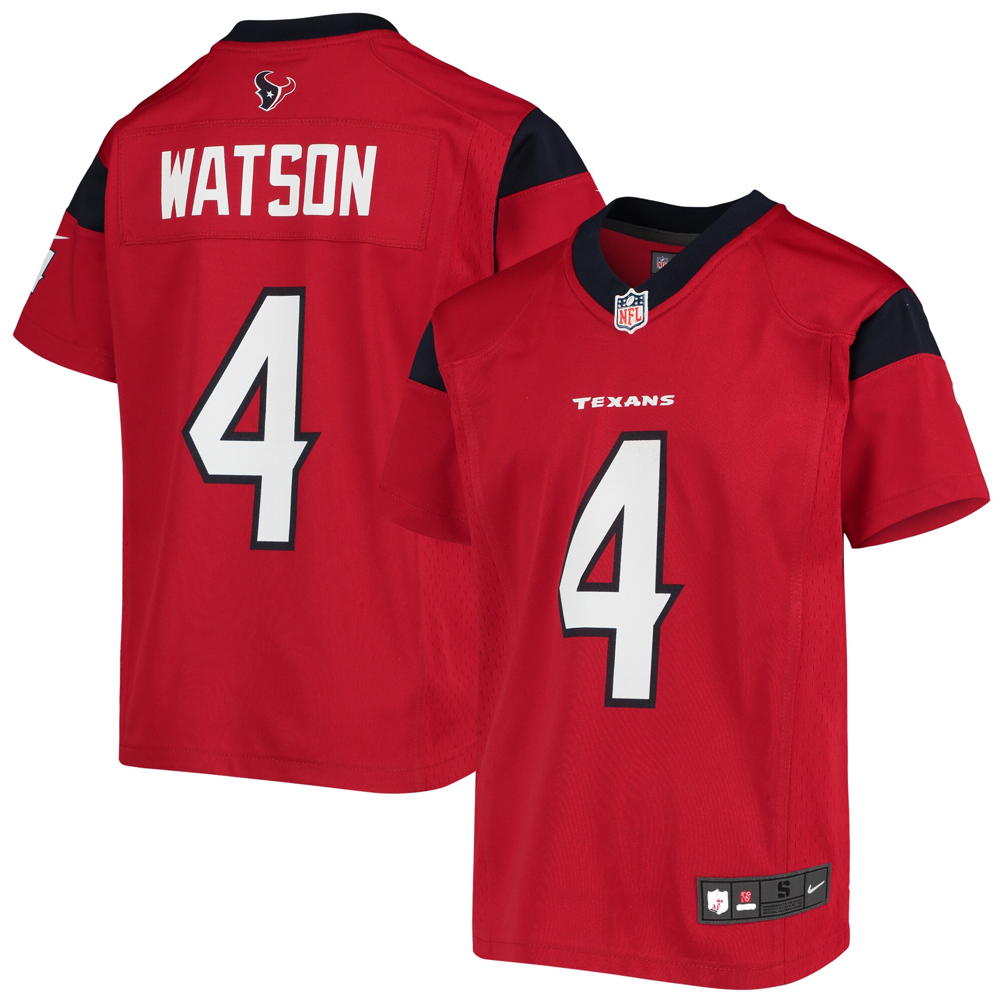 Deshaun Watson Houston Texans  Youth Player Game Jersey - Red