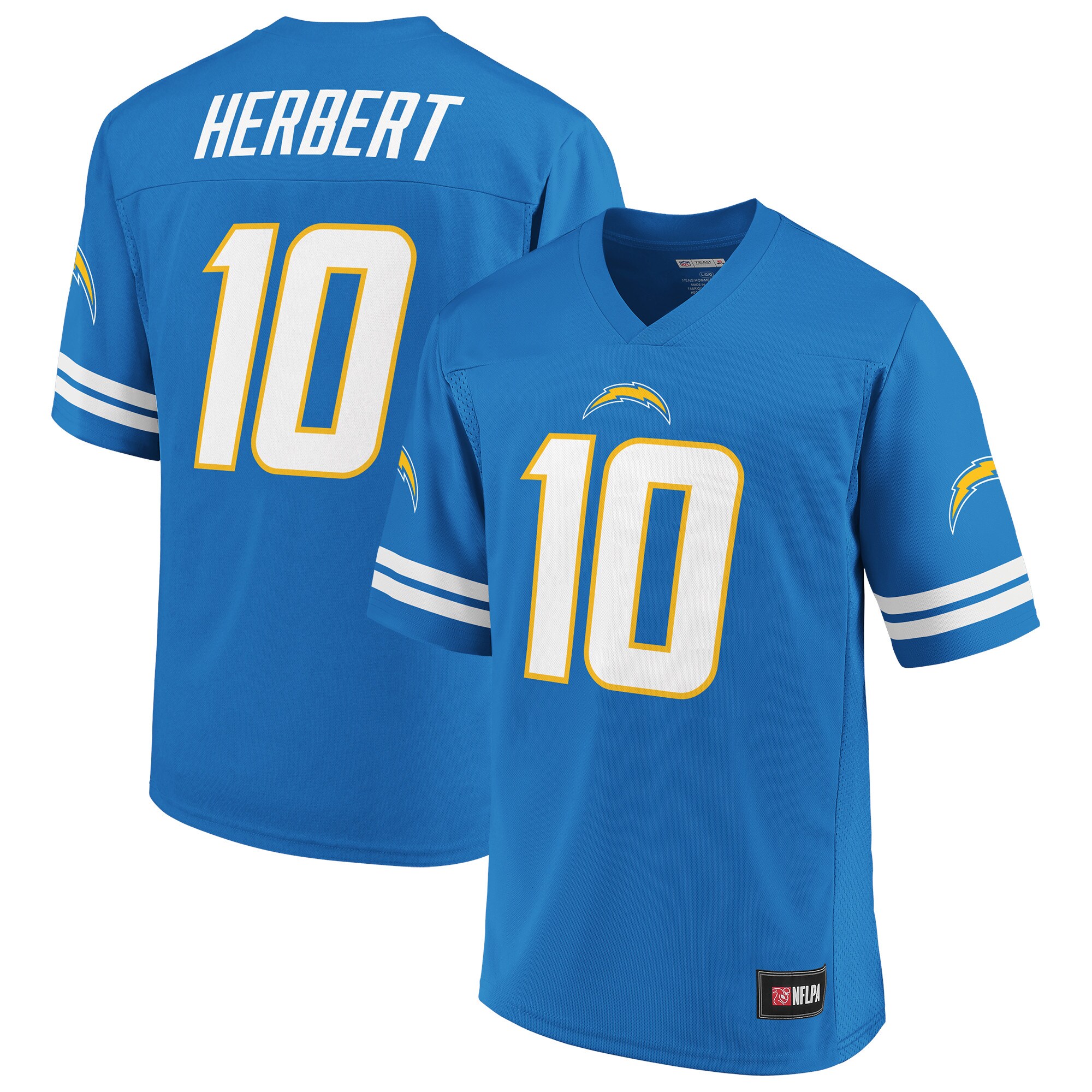 Men's Justin Herbert Powder Blue Los Angeles Chargers Mass Player Jersey