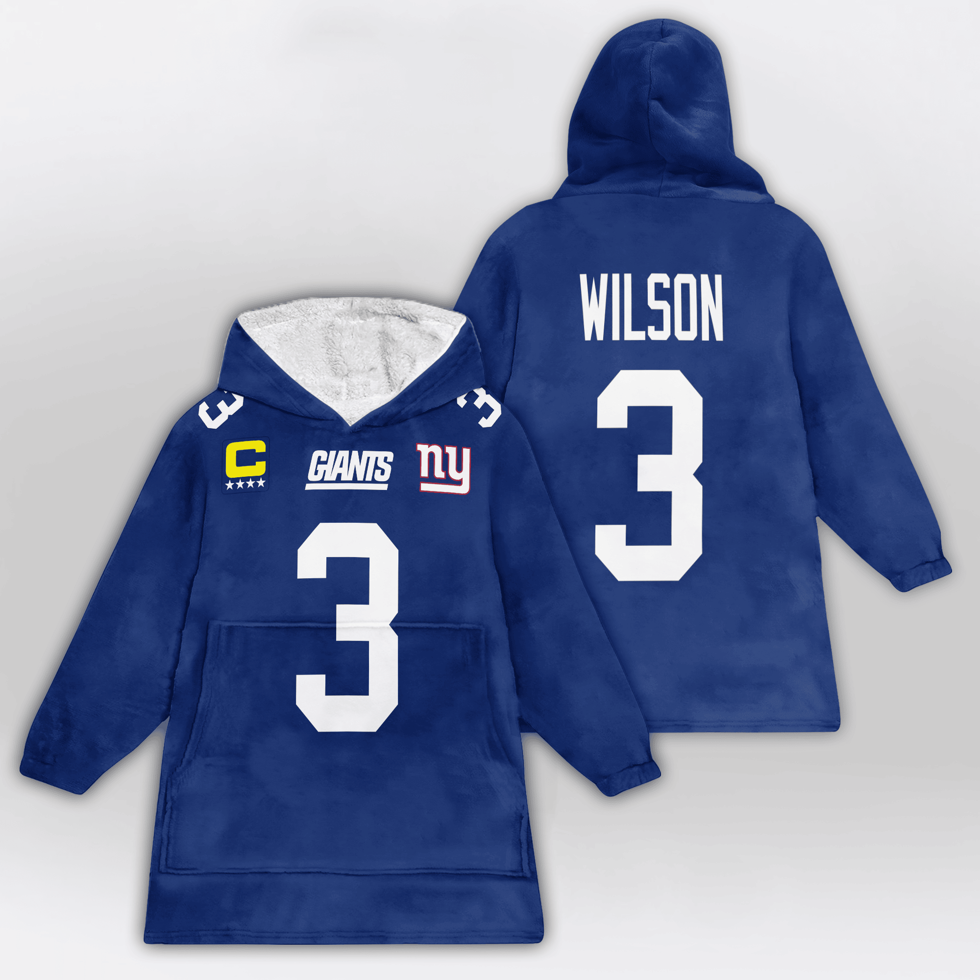 Adult R.W 3 Captain New York G Football Unisex Blanket Hoodie
