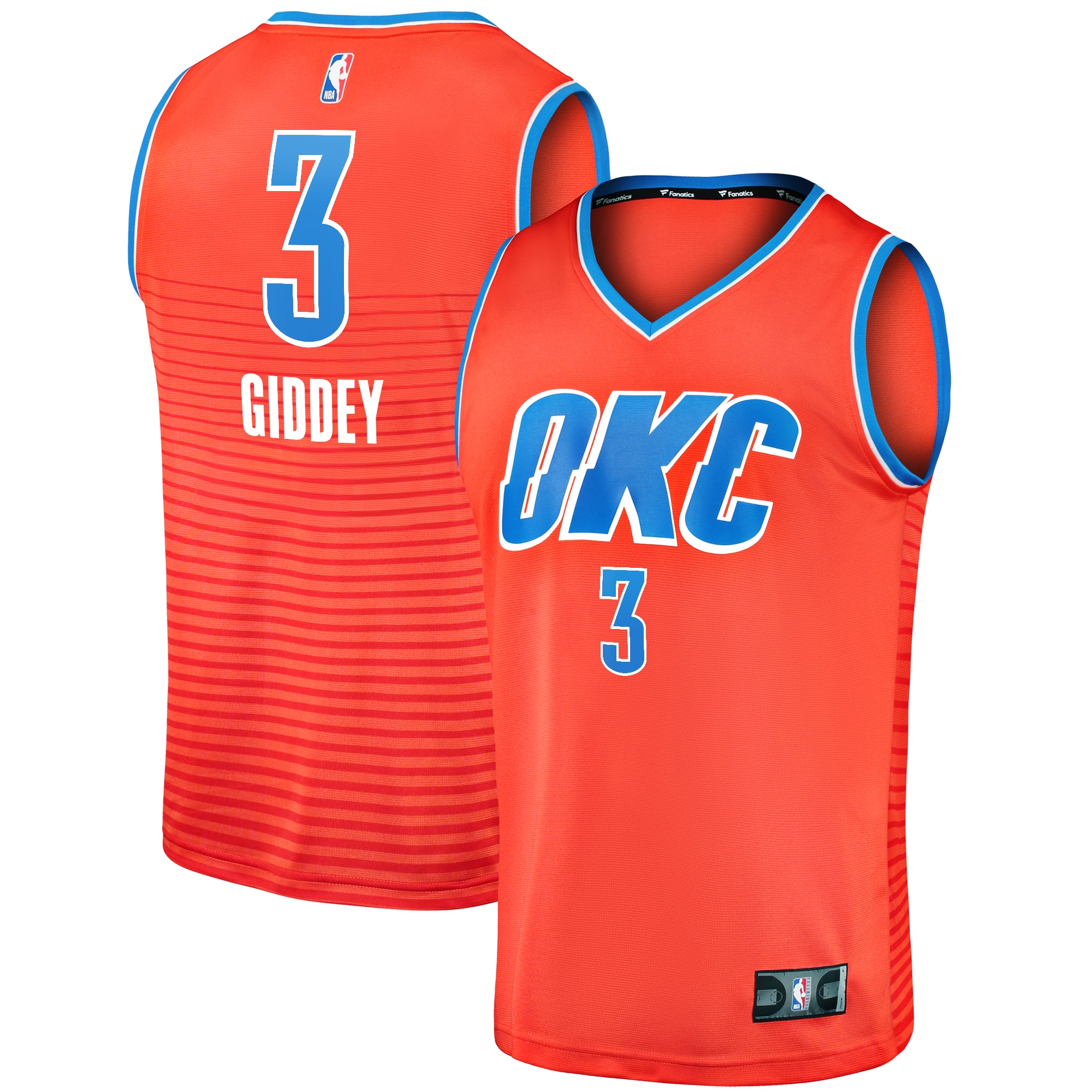 Josh Giddey Oklahoma City Thunder  Fast Break Replica Player Jersey - Statement Edition - Orange
