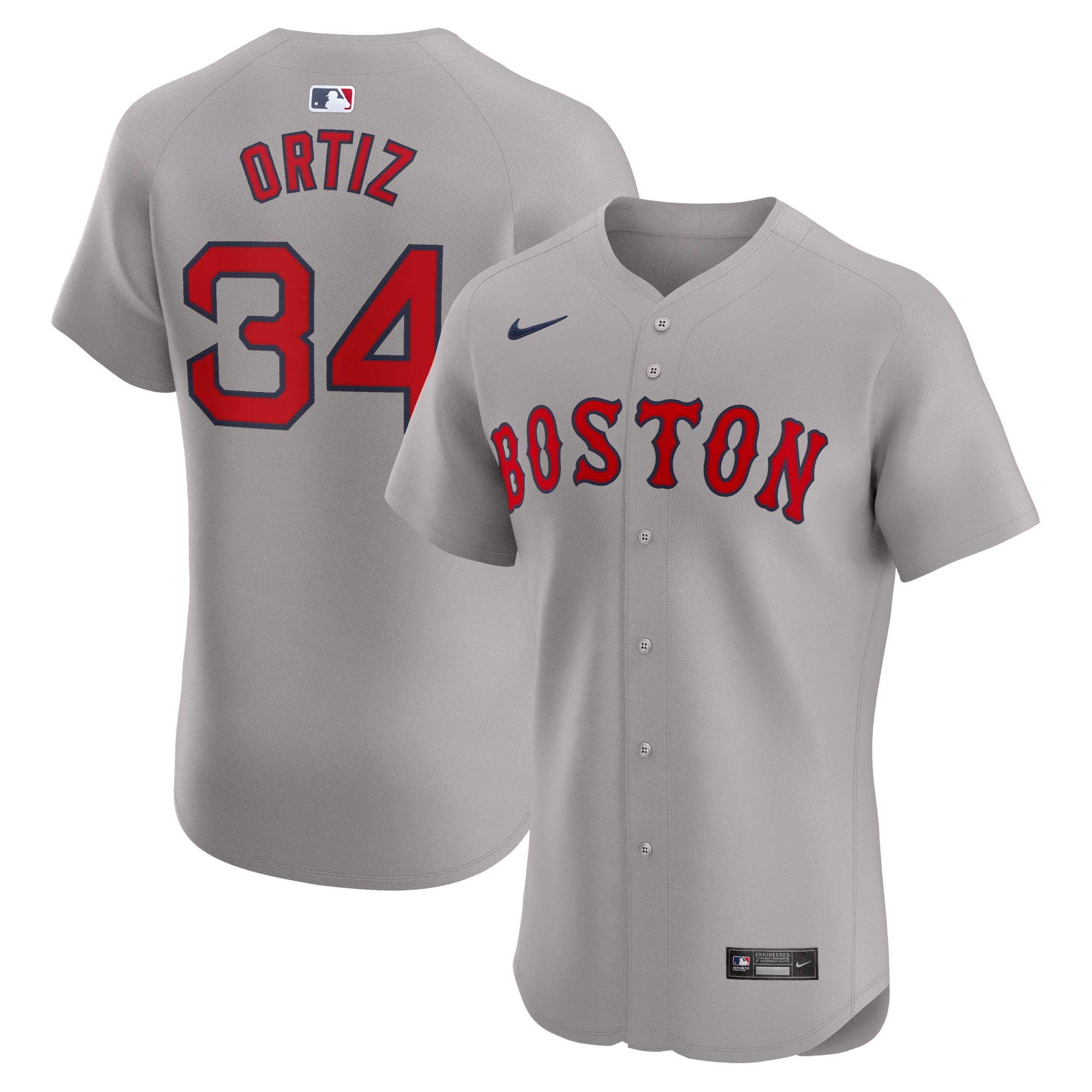 Men's Boston Red Sox David Ortiz  Gray Road Elite Player Jersey