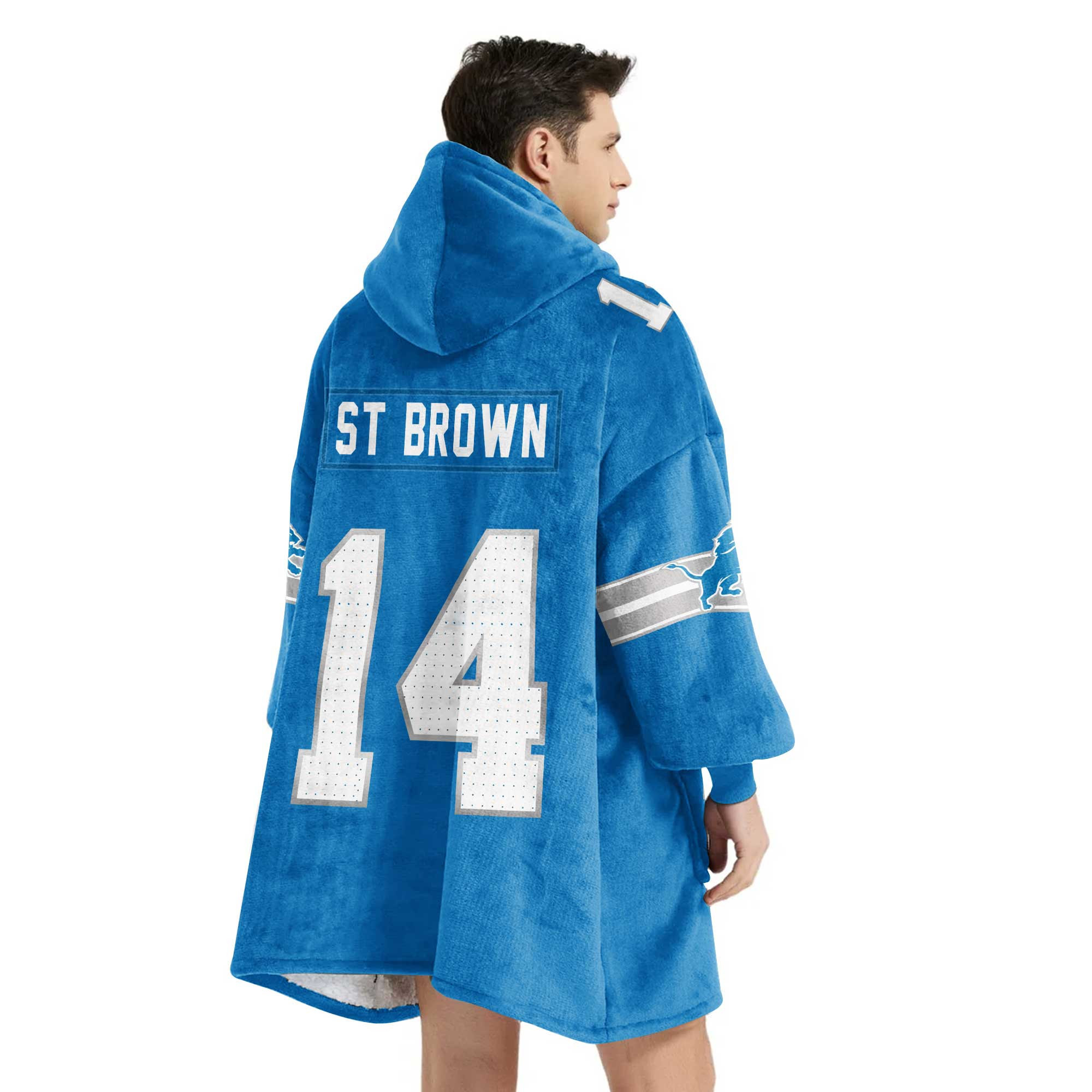 Adult St.B 14 Detroit Football Unisex Blanket Hoodie
