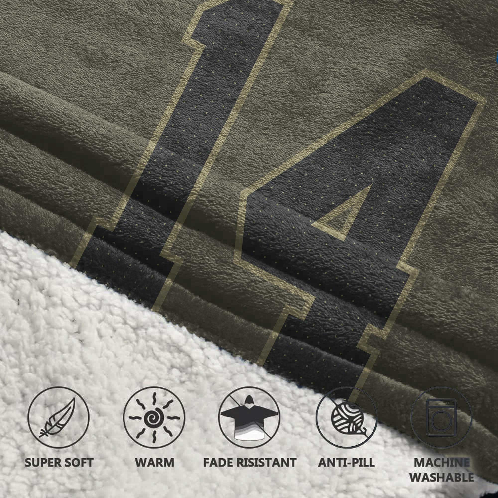 Army A.B 14 Detroit Football Unisex Blanket Hoodie