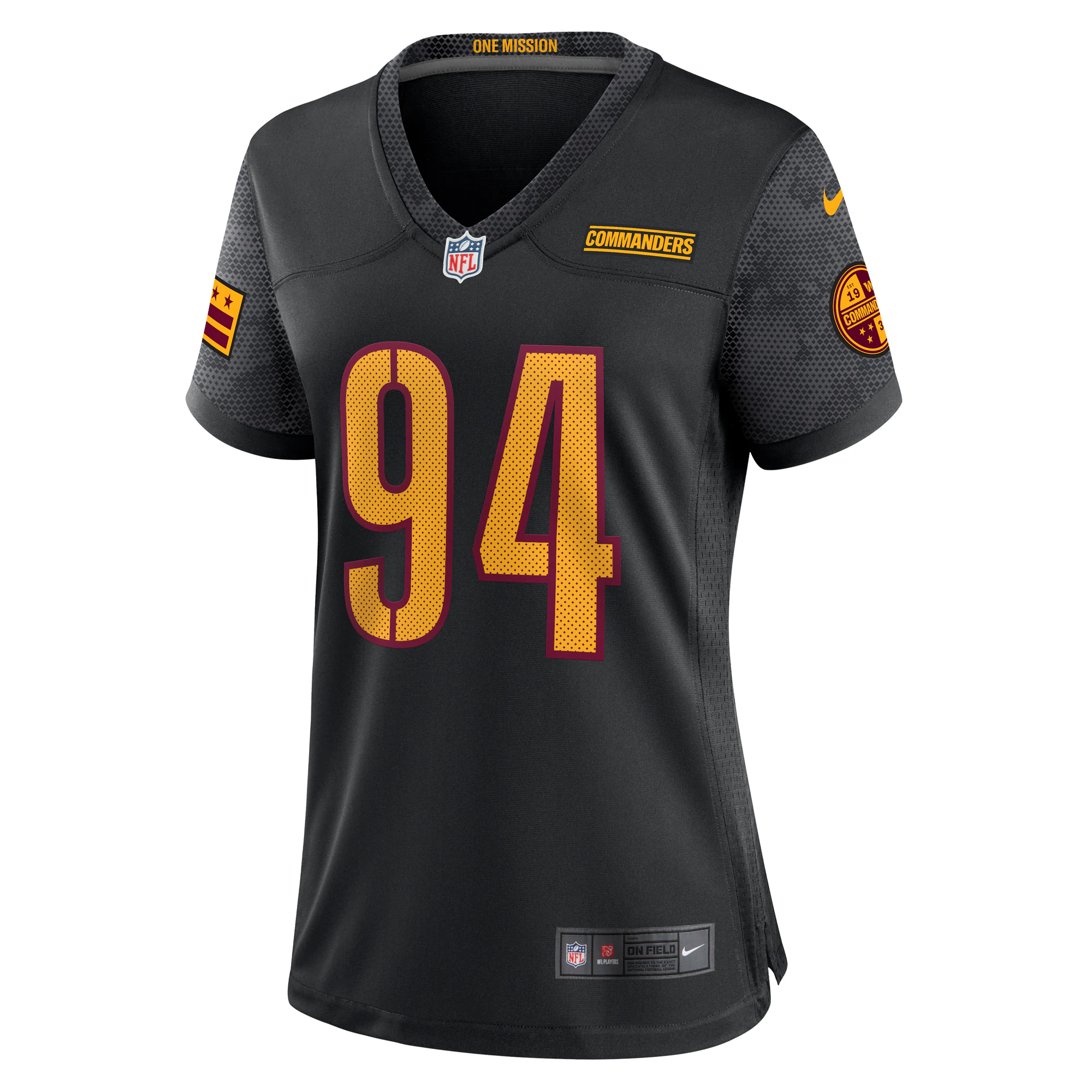 Da'Ron Payne Washington Commanders Women's Alternate Game Jersey - Black