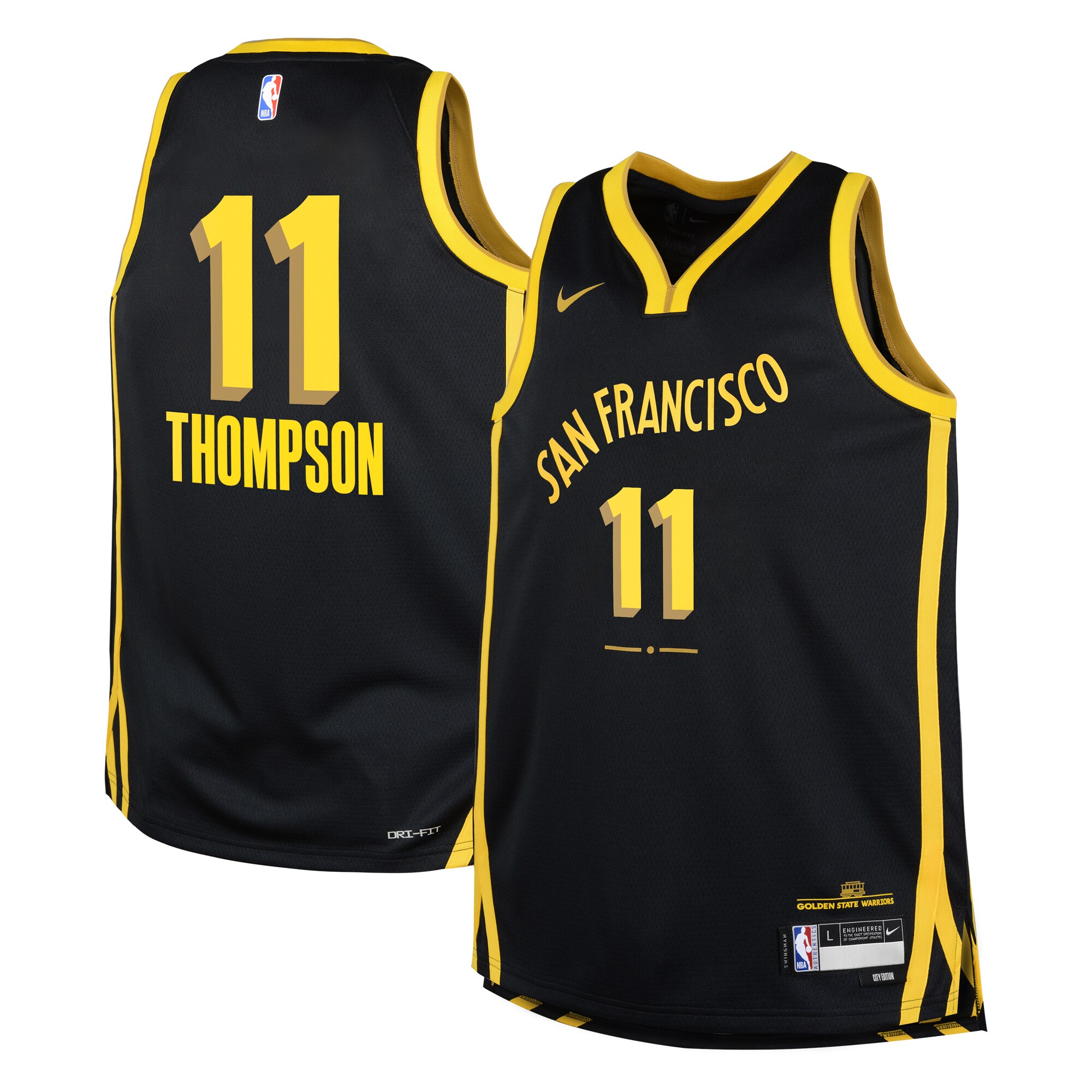 Youth Golden State Warriors Klay Thompson  Black 2023/24 Swingman Replica Jersey - City Edition