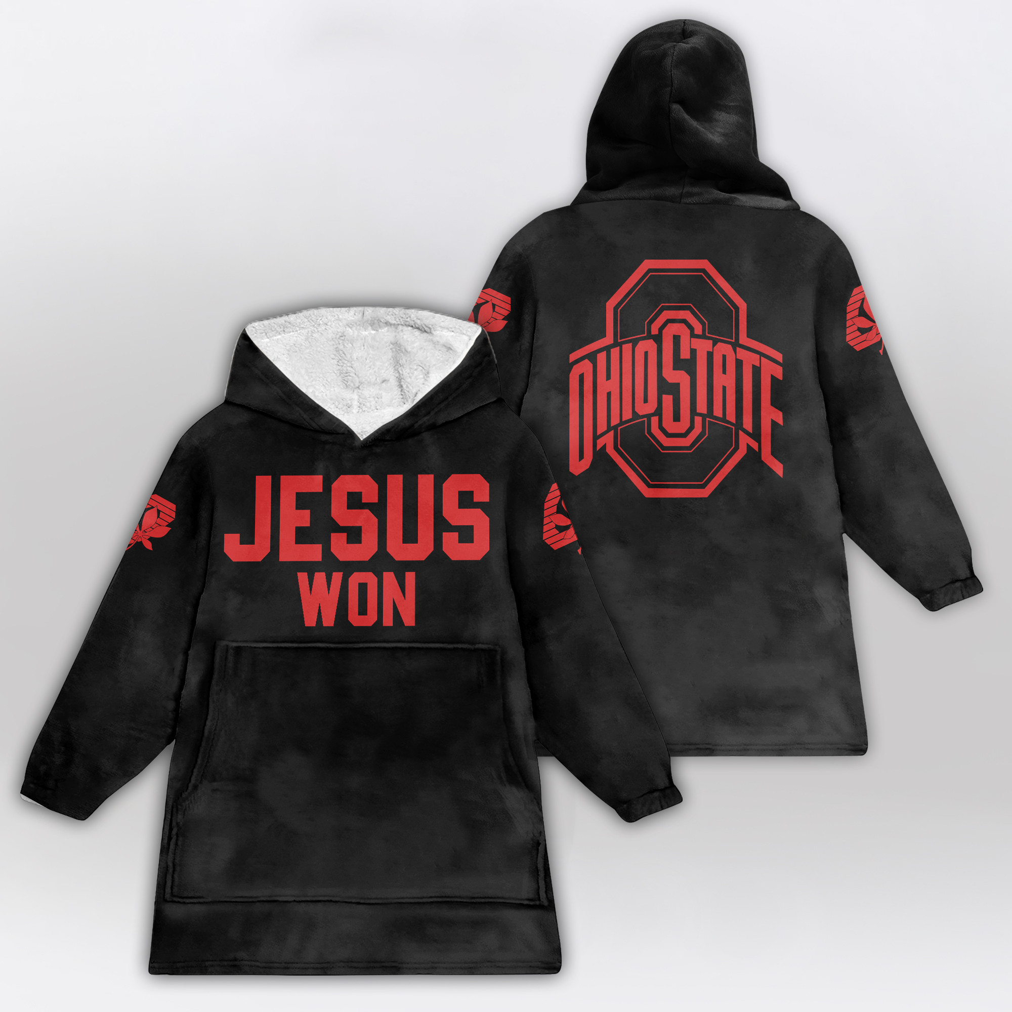 Kid Ohio State Football Unisex Blanket Hoodie