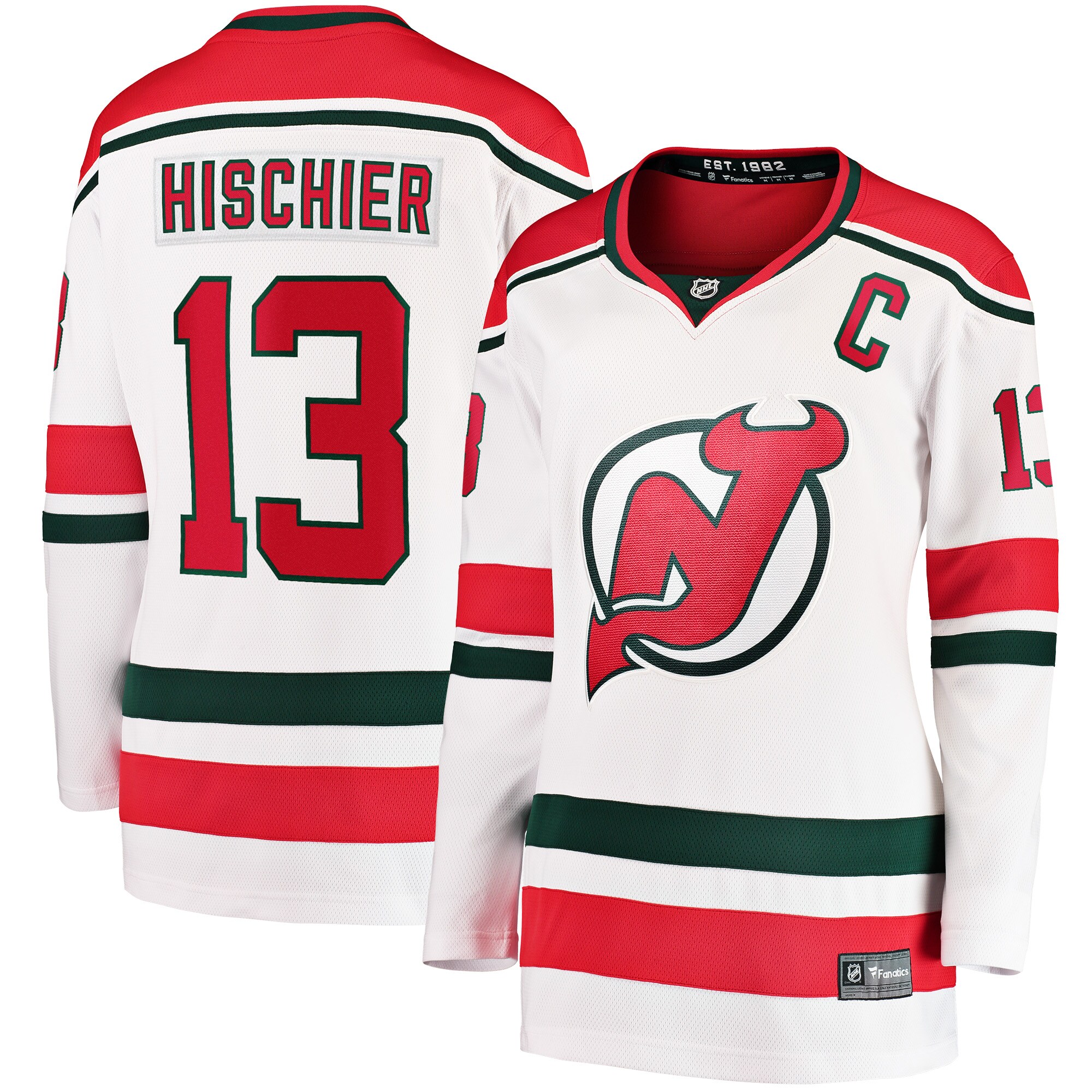 Nico Hischier New Jersey Devils Women's 2022/23 Heritage Premier Breakaway Jersey - White