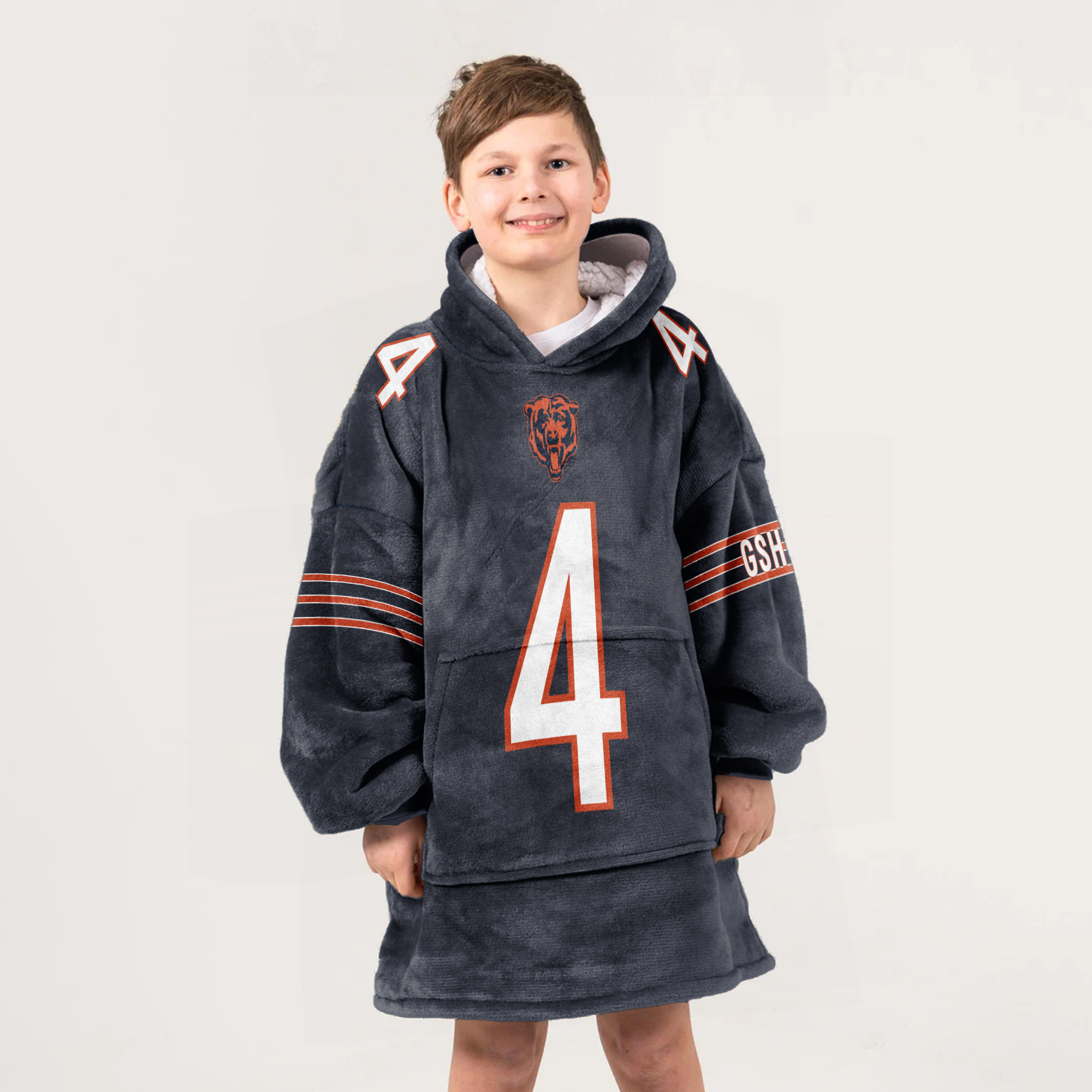 Adult 4 Chicago Football Unisex Blanket Hoodie